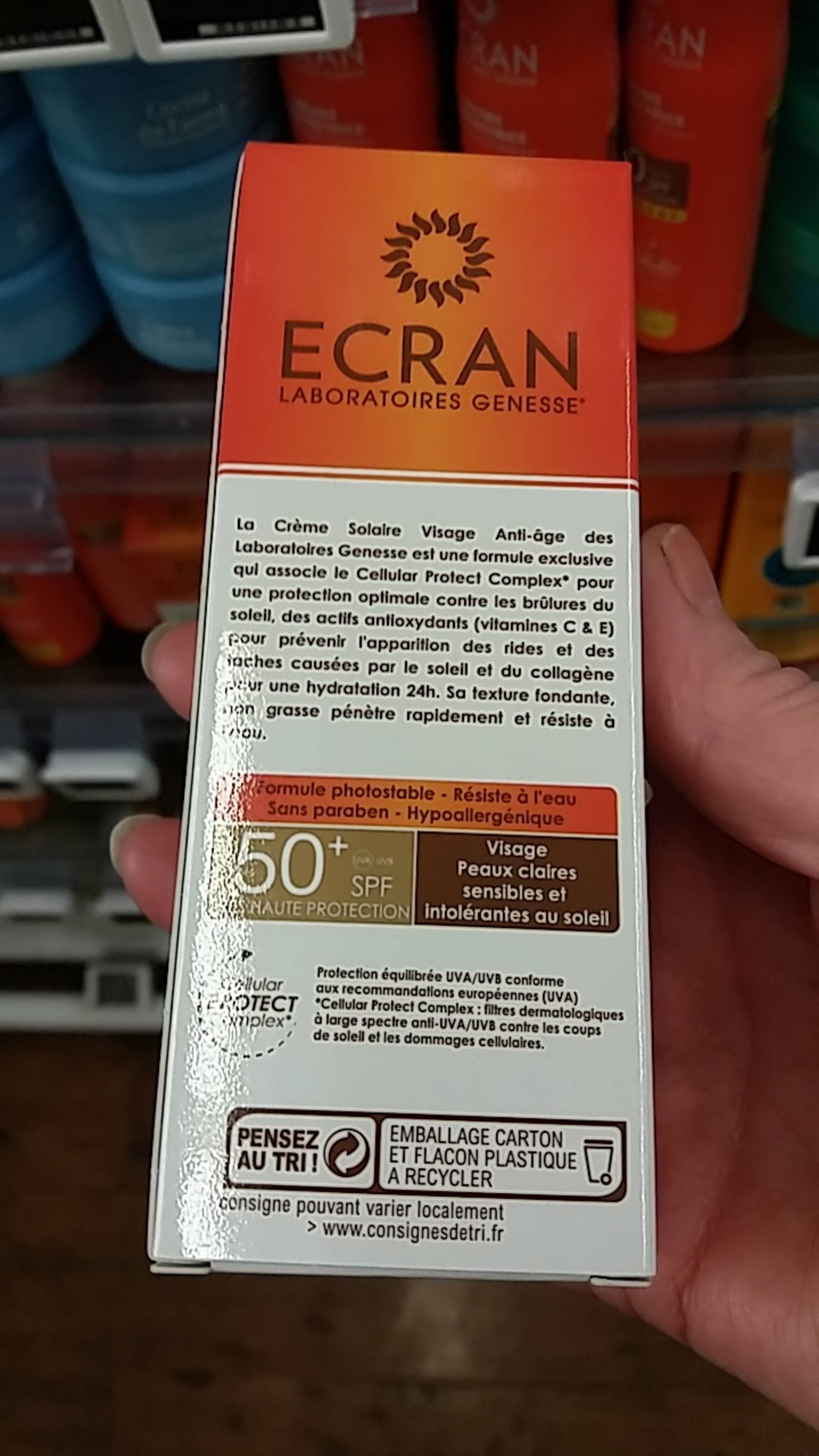 ECRAN - Crème solaire visage anti-âge SPF 50+