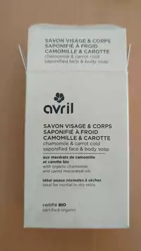 AVRIL - Savon visage & corps saponifié à froid bio