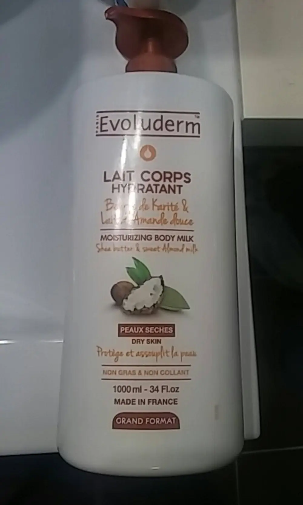 EVOLUDERM - Lait corps hydratant beurre de karité & lait d'amande douce