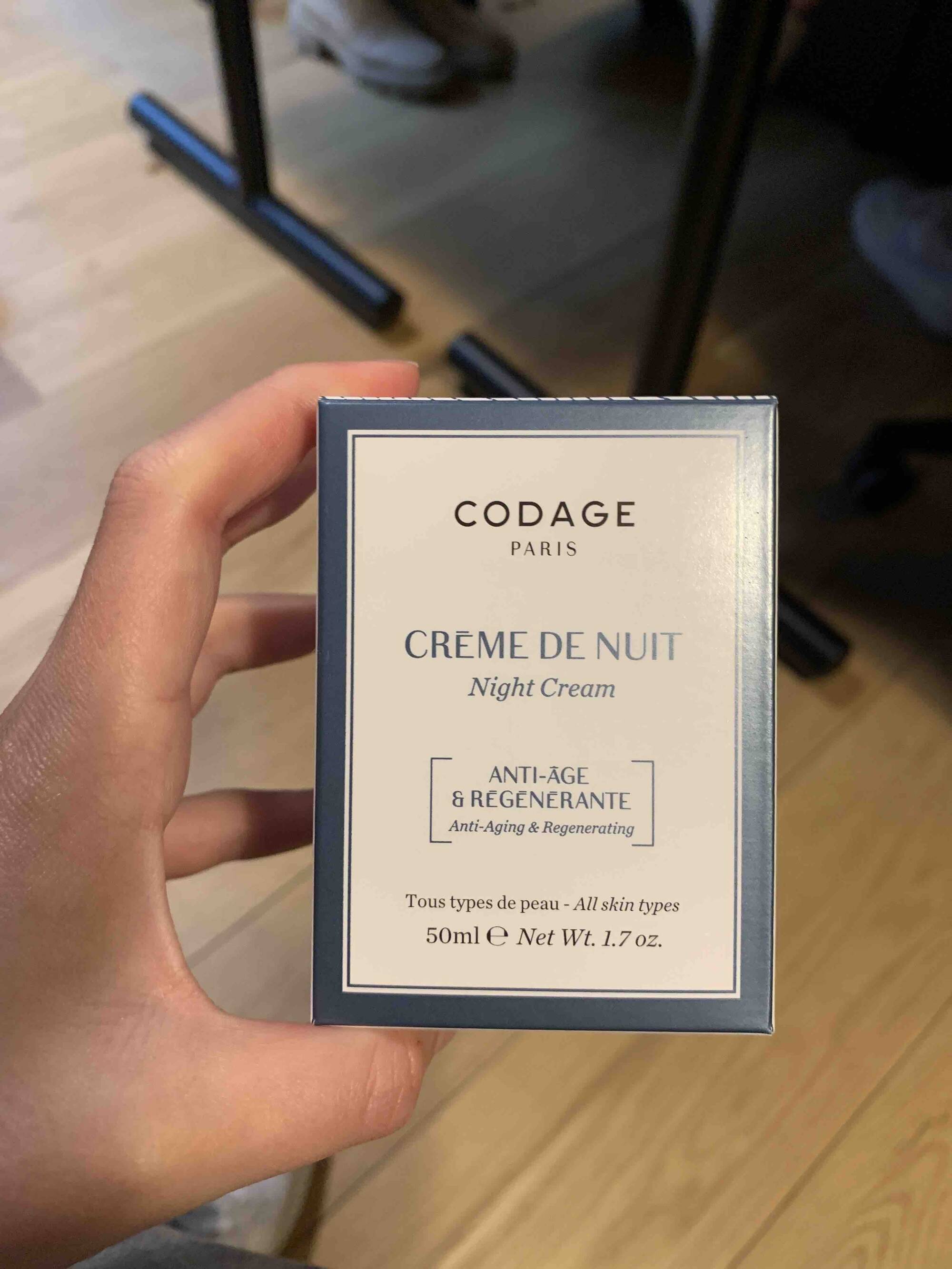 CODAGE - Crème de nuit anti-âge & régénérante