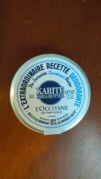 L'OCCITANE - Karité - L’extraordinaire recette déodorante 