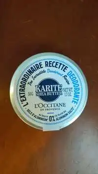 L'OCCITANE - Karité - L’extraordinaire recette déodorante