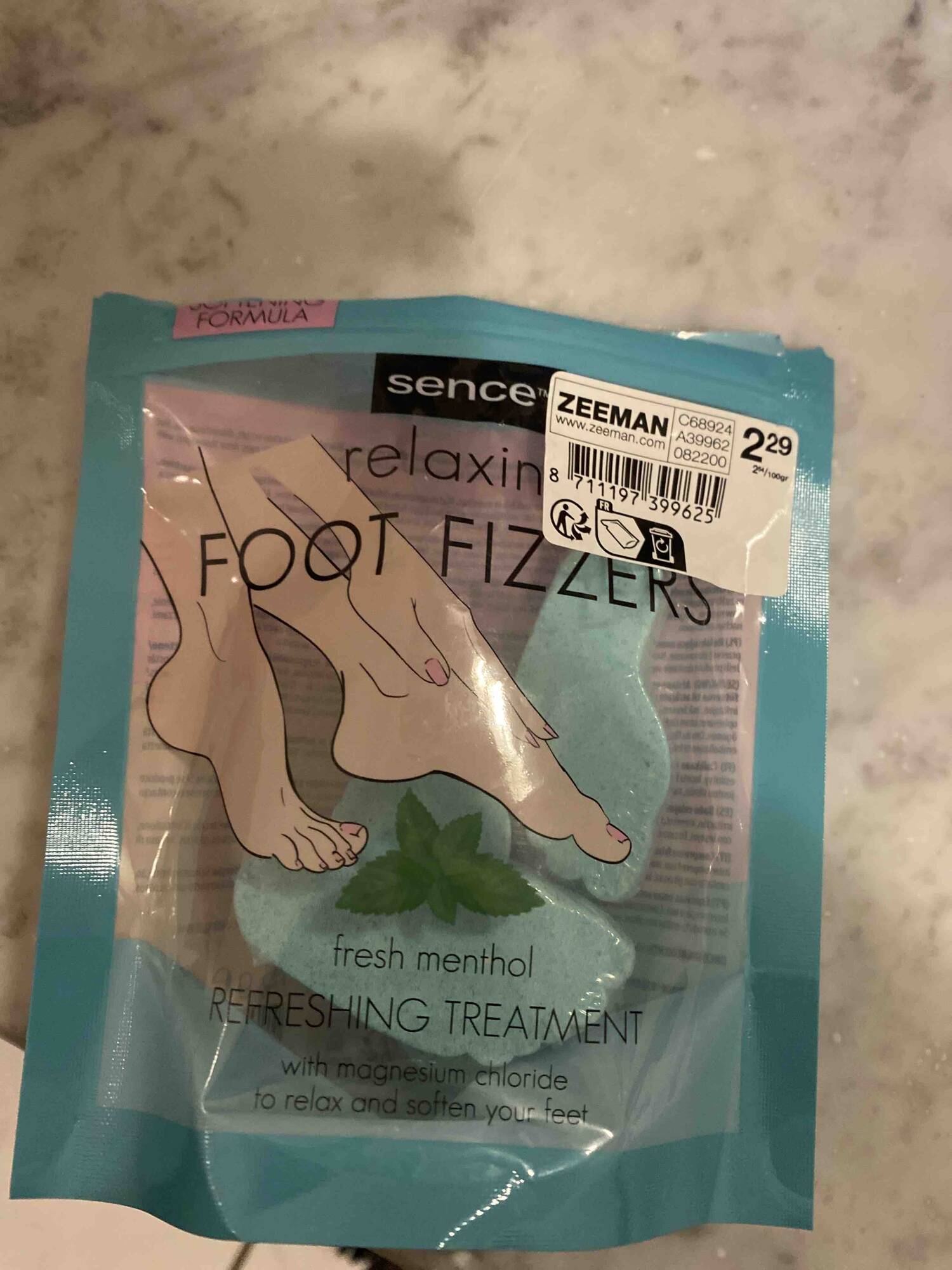 SENCE - Fresh menthol - Relaxing foot fizzers