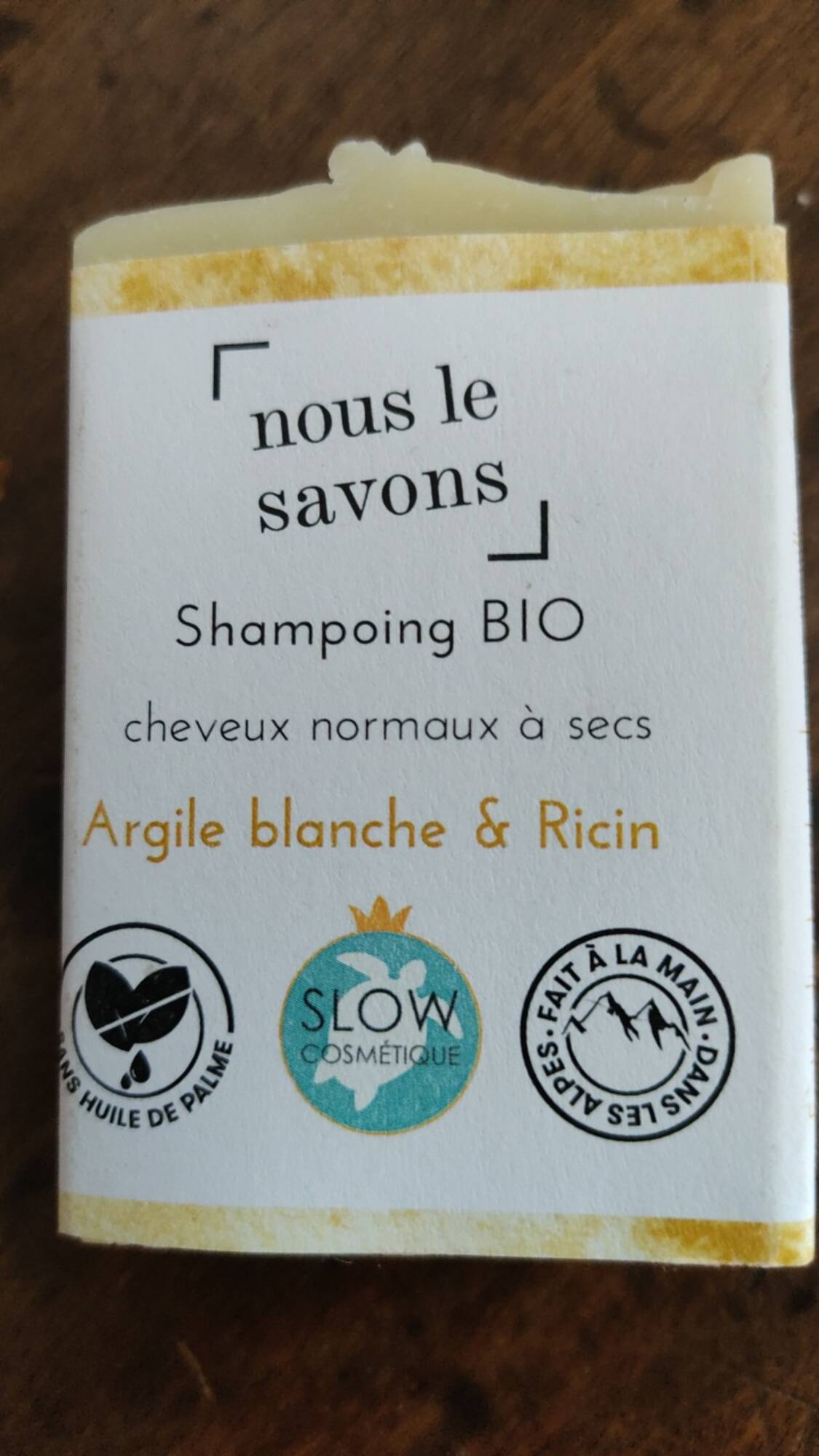 NOUS LE SAVONS - Shampooing bio argile blanche & ricin