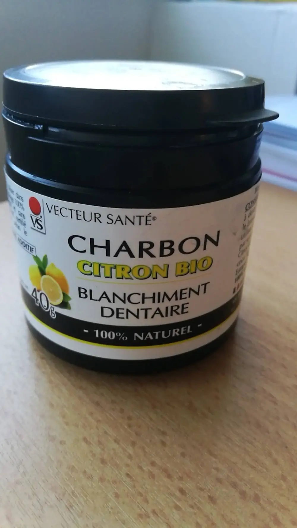 VECTEUR SANTÉ - Charbon citron bio - Blanchiment dentaire