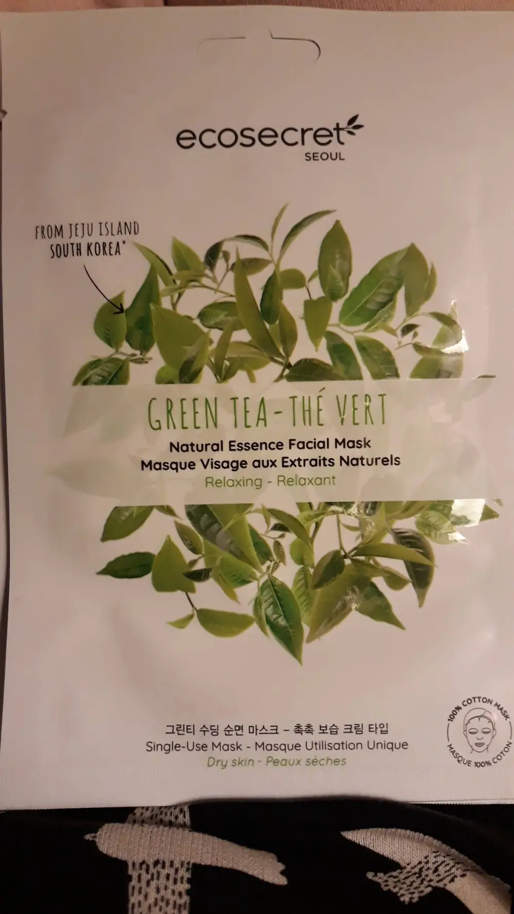 ECO SECRET - Thé vert - Masque visage aux extraits naturels