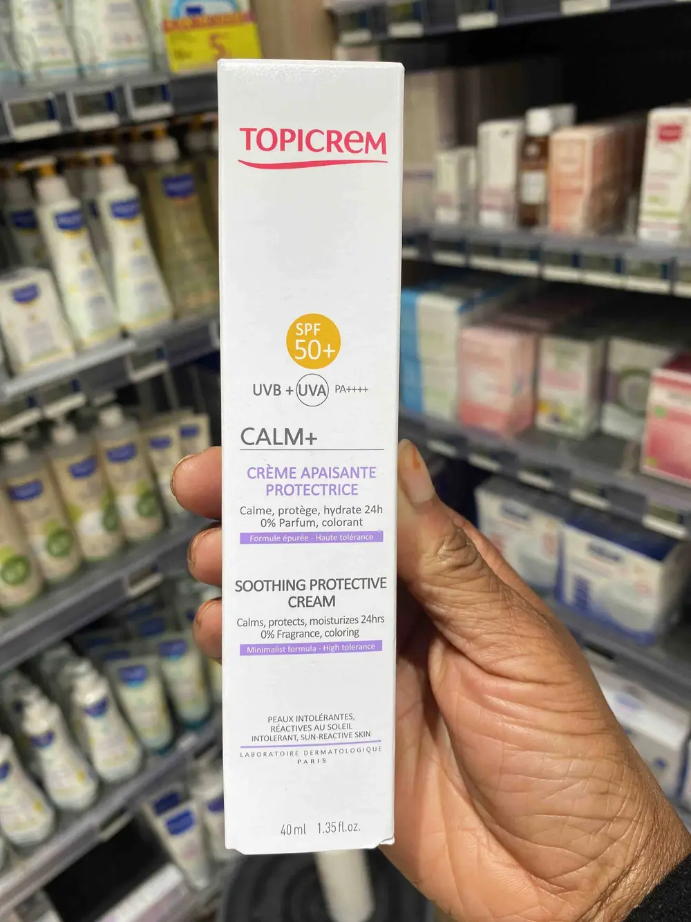 TOPICREM - Calm + Crème apaisante protectrice SPF50+