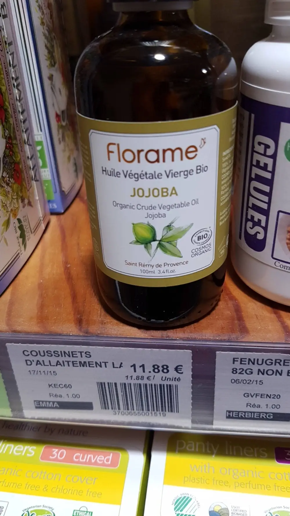 FLORAME - Jojoba - Huile végétale vierge bio 