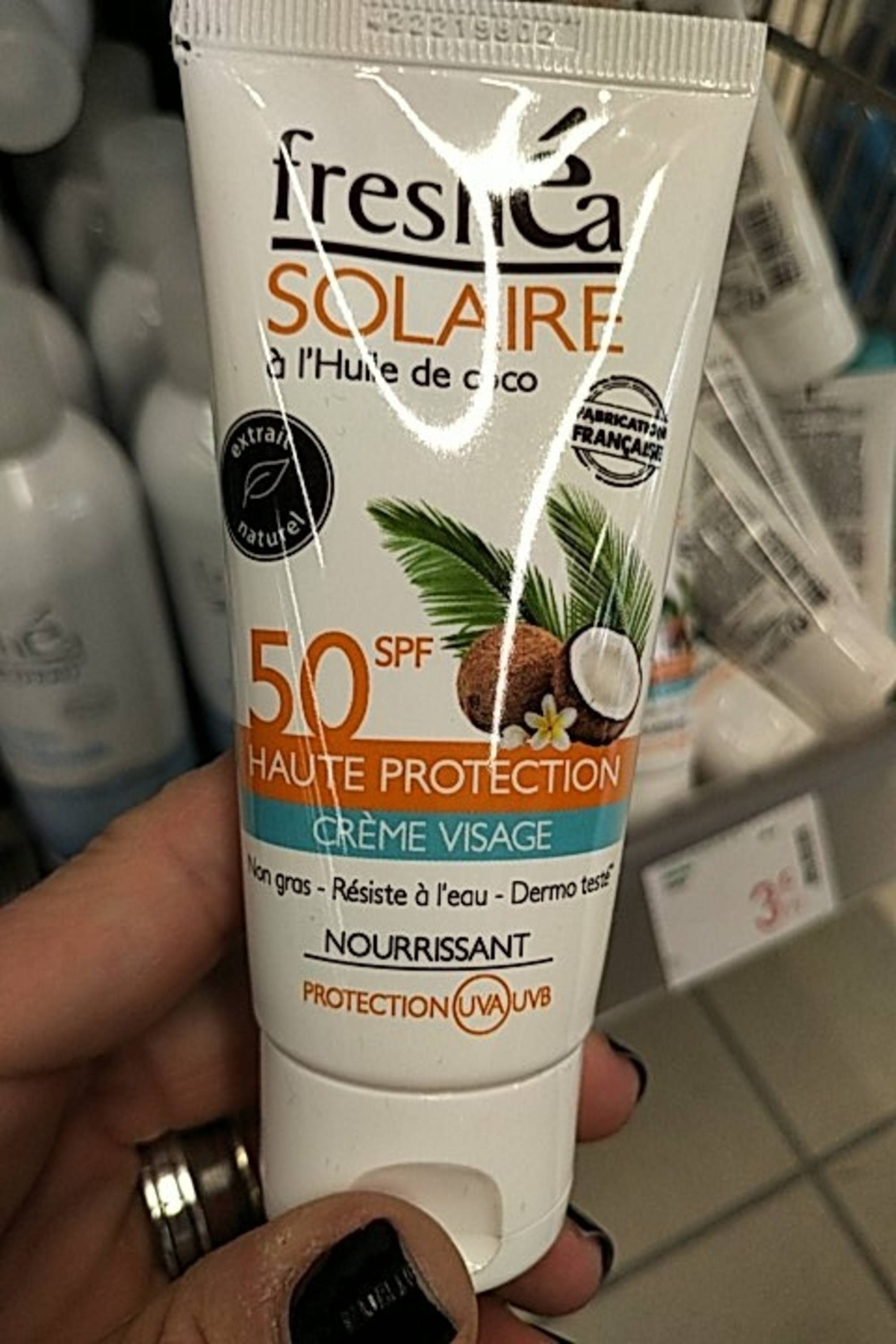 FRESHÉA - Solaire - Crème visage à l'huile de coco SPF 50