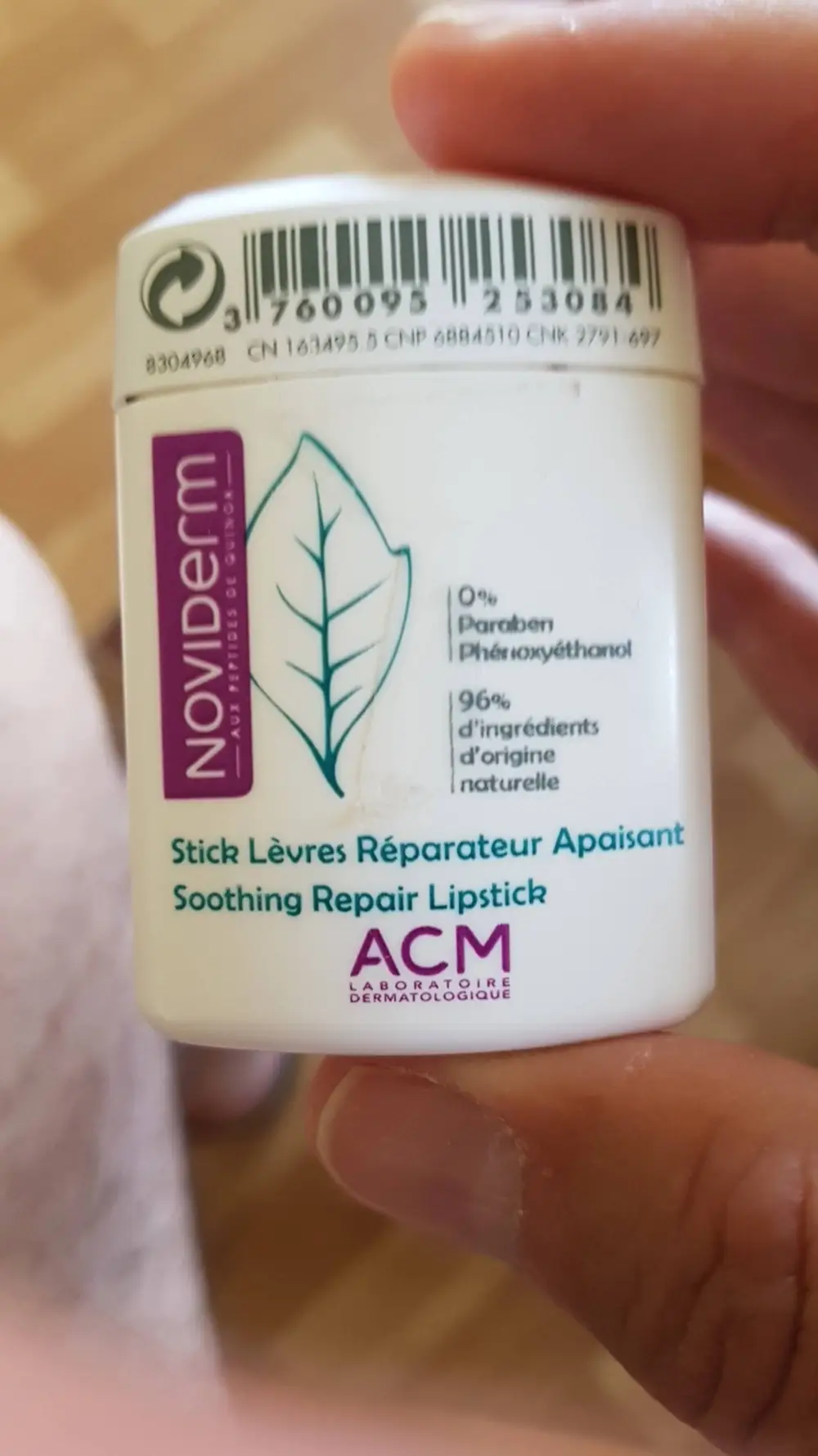 NOVIDERM - Stick lèvres réparateur apaisant 