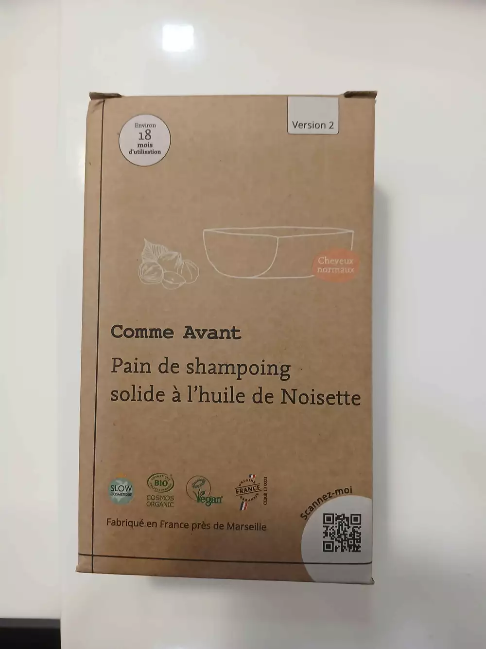 COMME AVANT - Pain de shampooing solide à l'huile de noisette