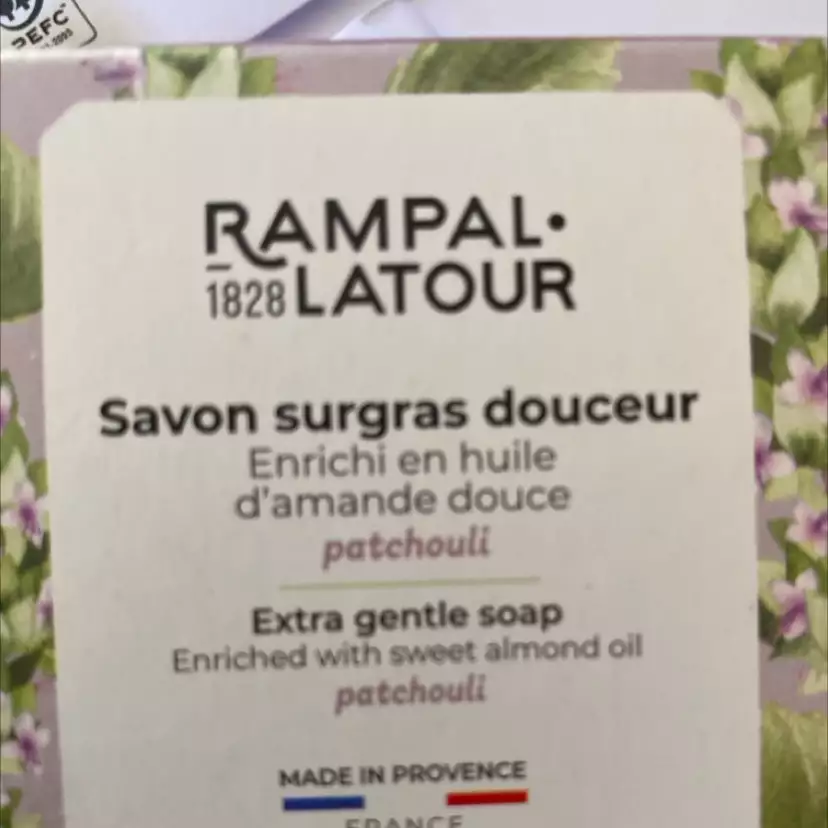 RAMPAL LATOUR - Savon surgras douceur patchouli 