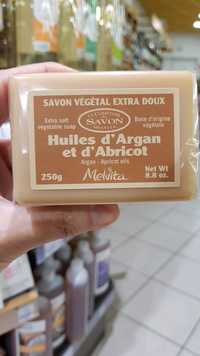 MELVITA - Savon végétal extra doux - Huiles d'argan et d'abricot