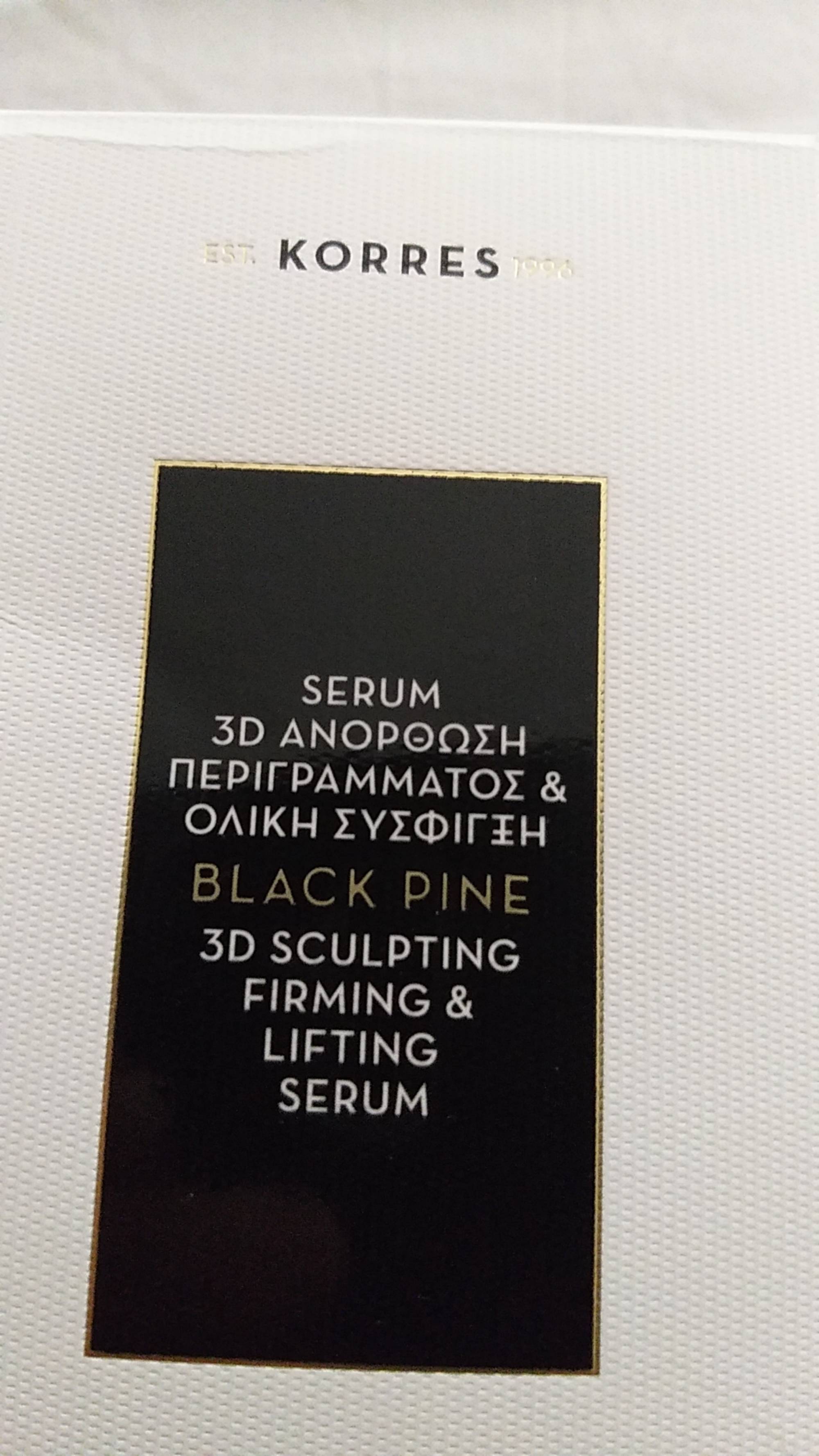 KORRES - Black pine - 3D sculpting firming & lifting serum