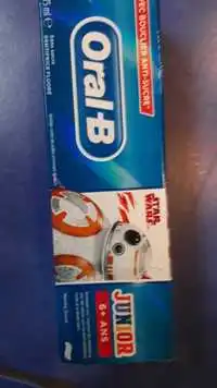 ORAL-B - Star wars - Dentifrice fluoré junior 6+ ans