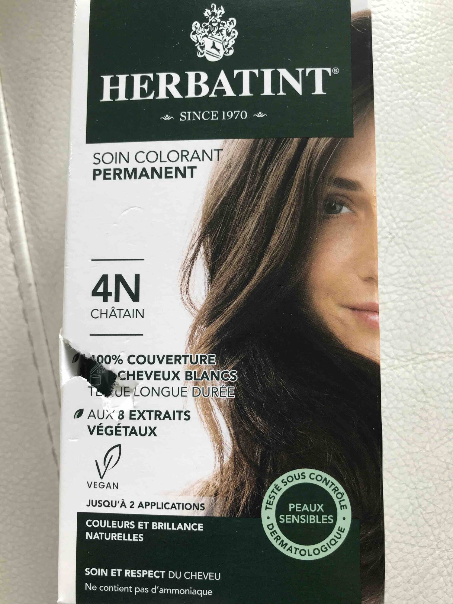HERBATINT - Soin colorant permanent 4N châtain