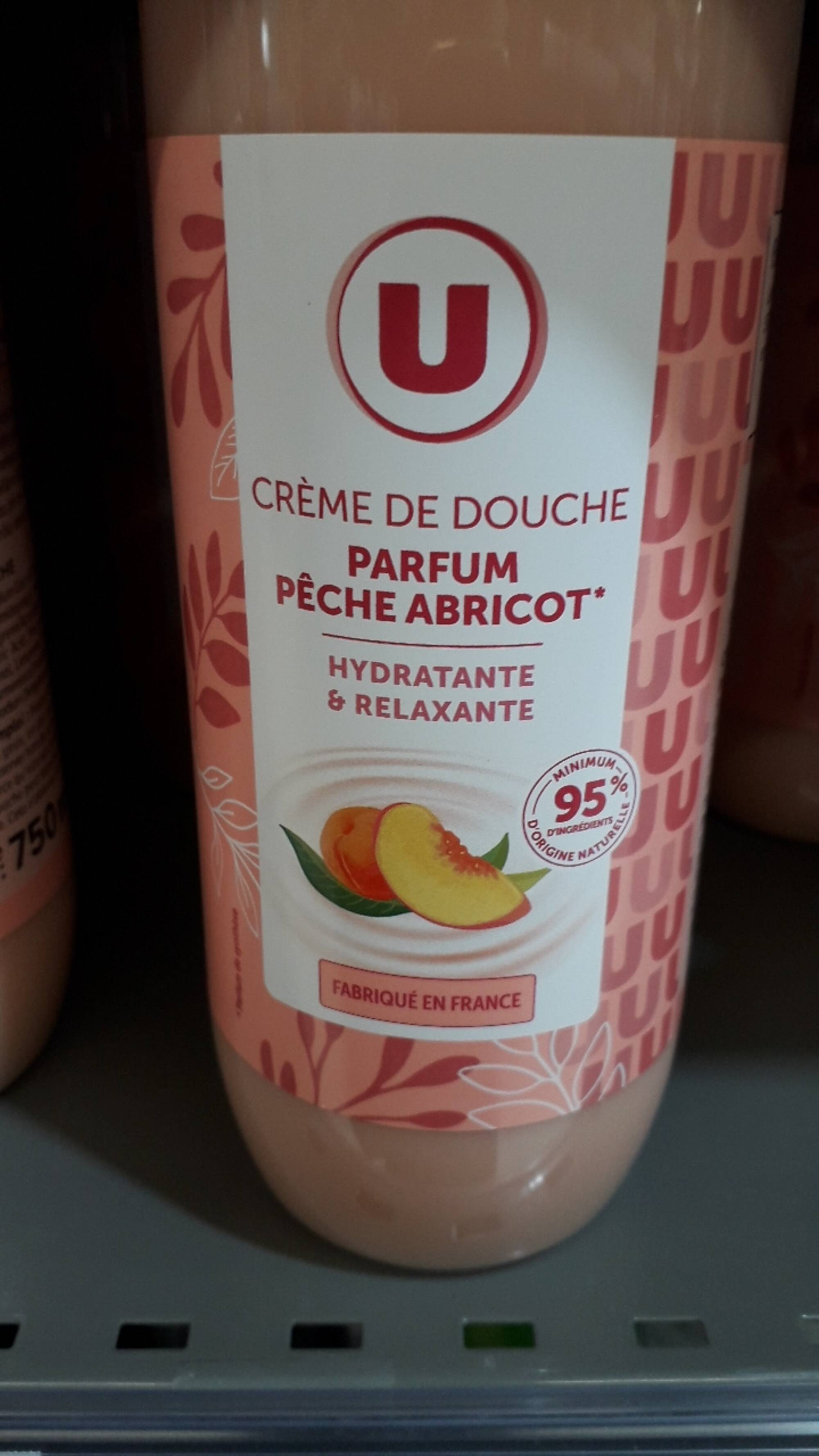 U - Crème de douche parfum pêche abricot