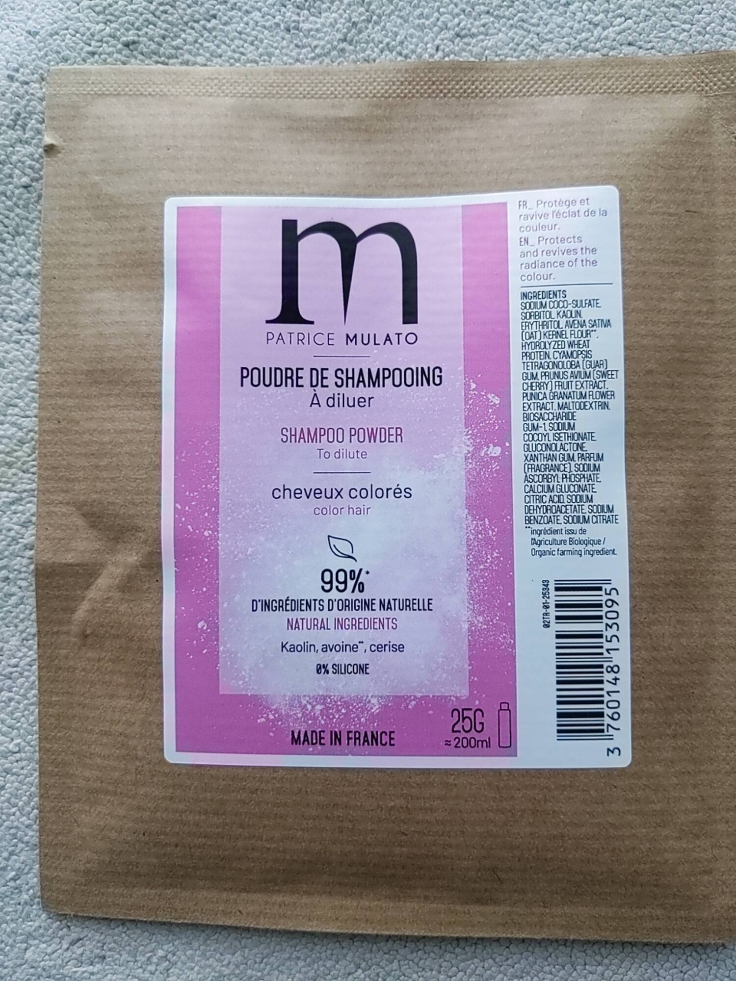 PATRICE MULATO - Cheveux colorés - Poudre de shampooing