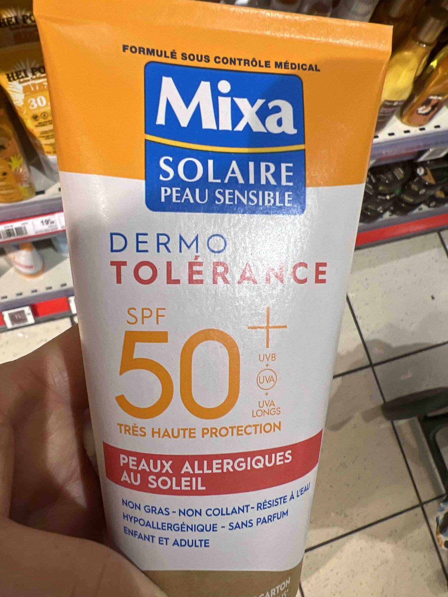 MIXA - Solaire peau sensible - Dermo tolérance SPF 50+