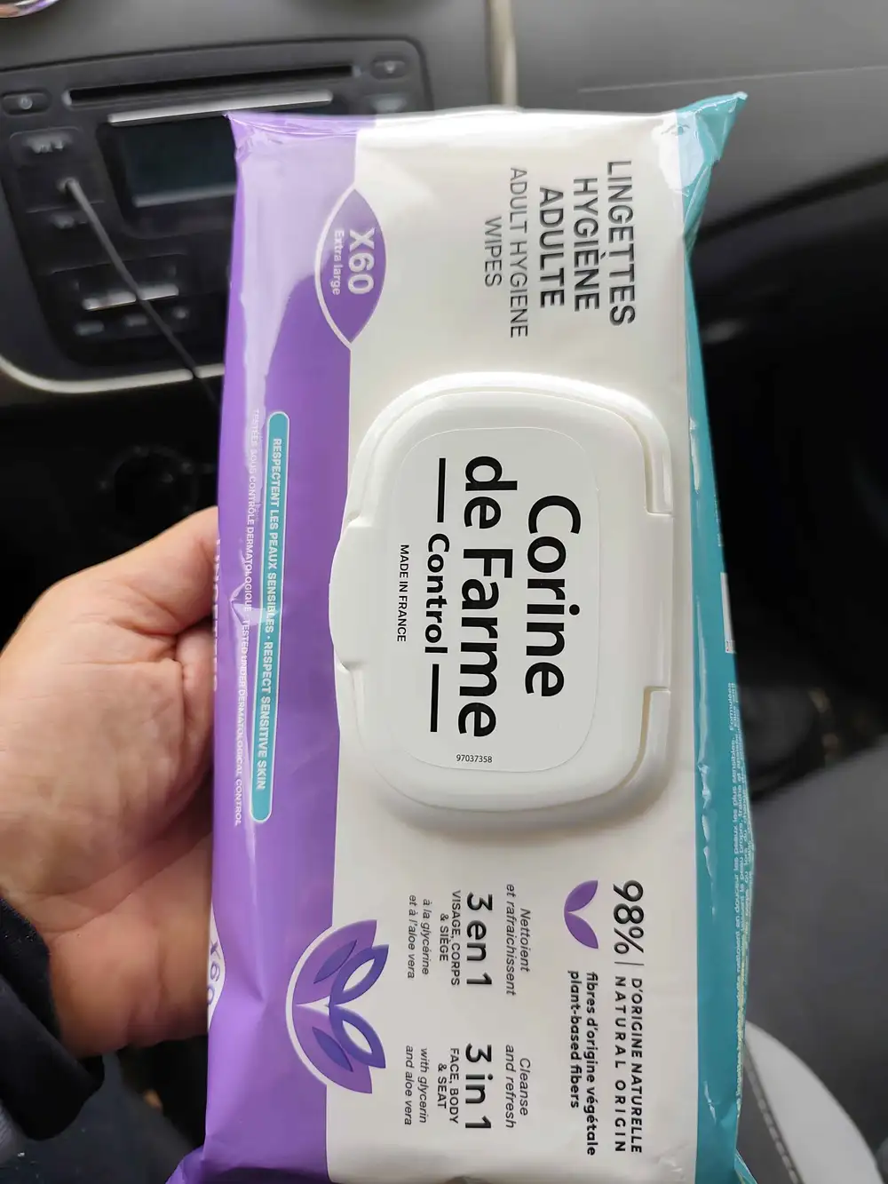 CORINE DE FARME - Lingettes hygiène adulte 3en1
