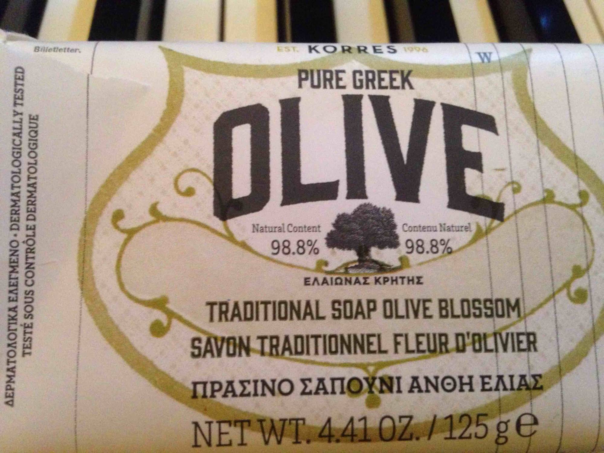 KORRES - Pure greek Olive - Savon traditionnel fleur d'olivier