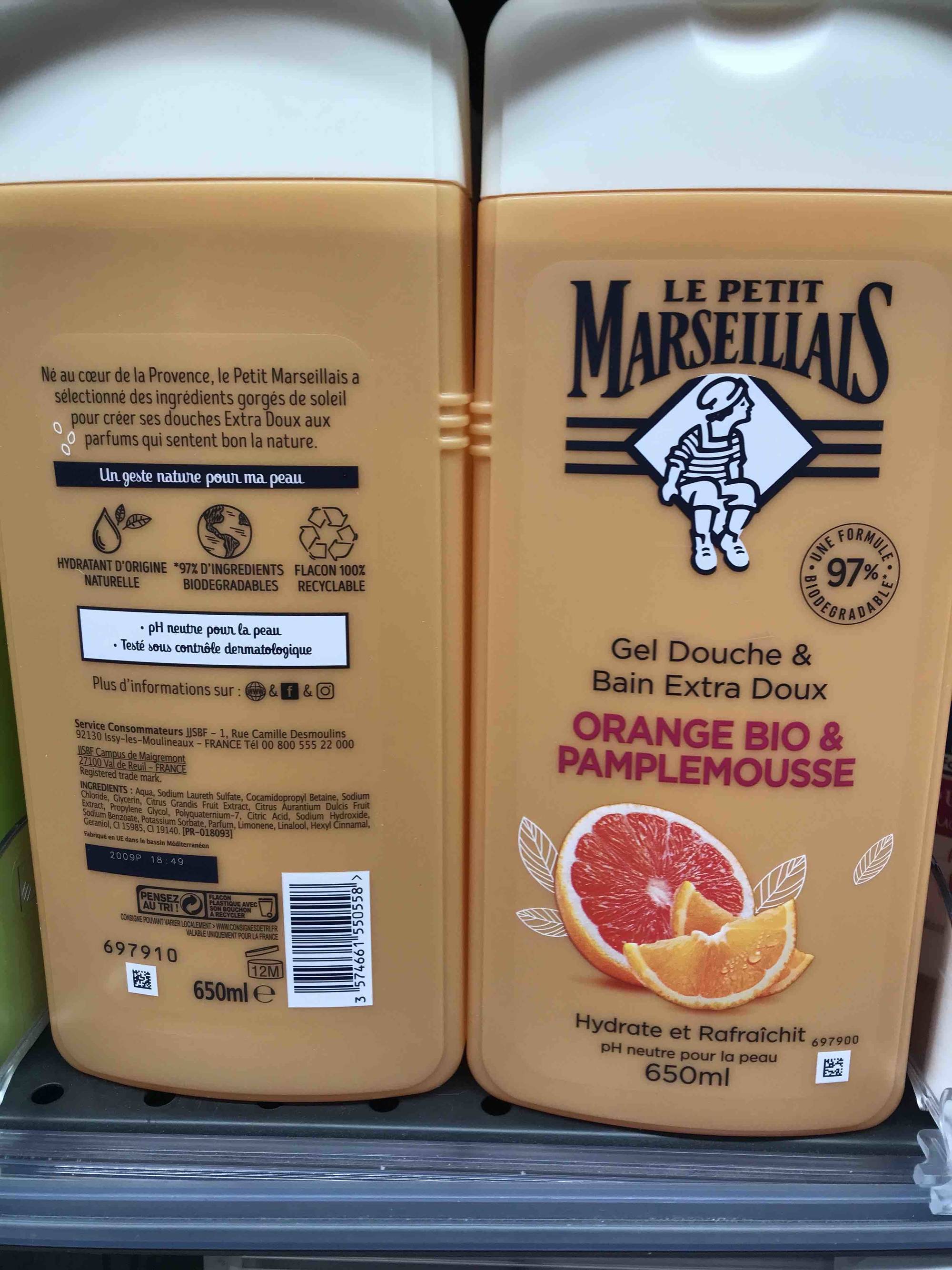 LE PETIT MARSEILLAIS - Orange bio & Pamplemousse - Gel douche & bain extra doux
