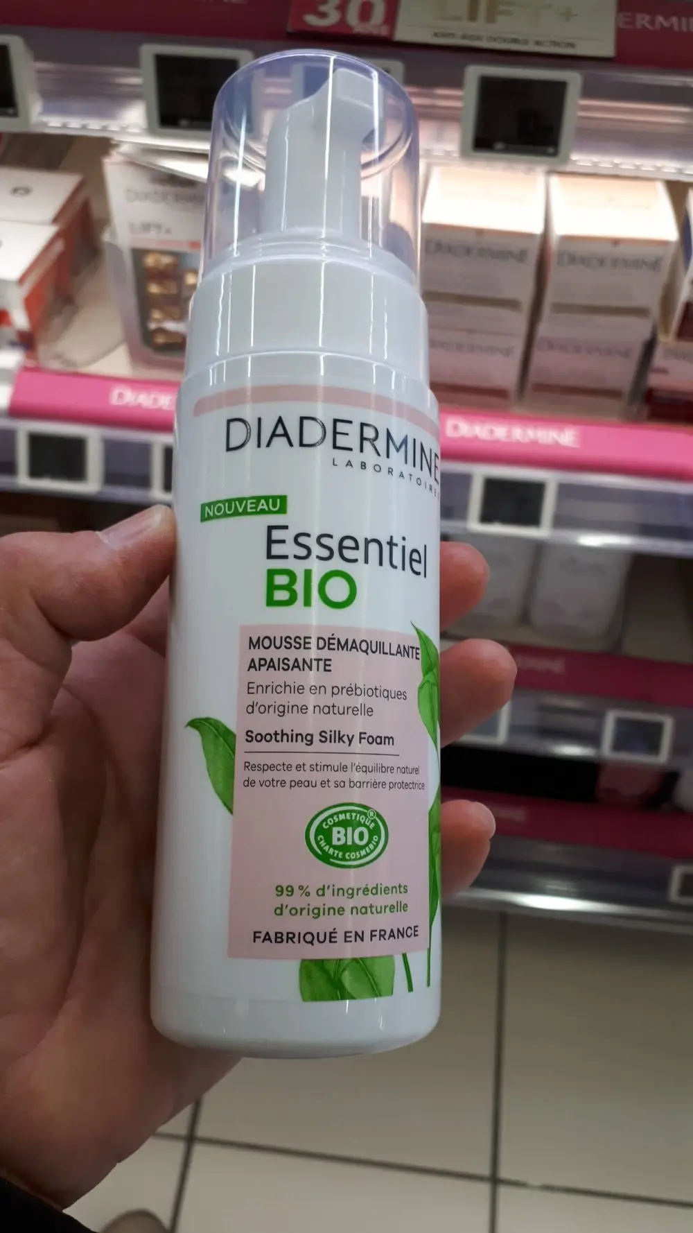 DIADERMINE - Essentiel Bio - Mousse démaquillante apaisante