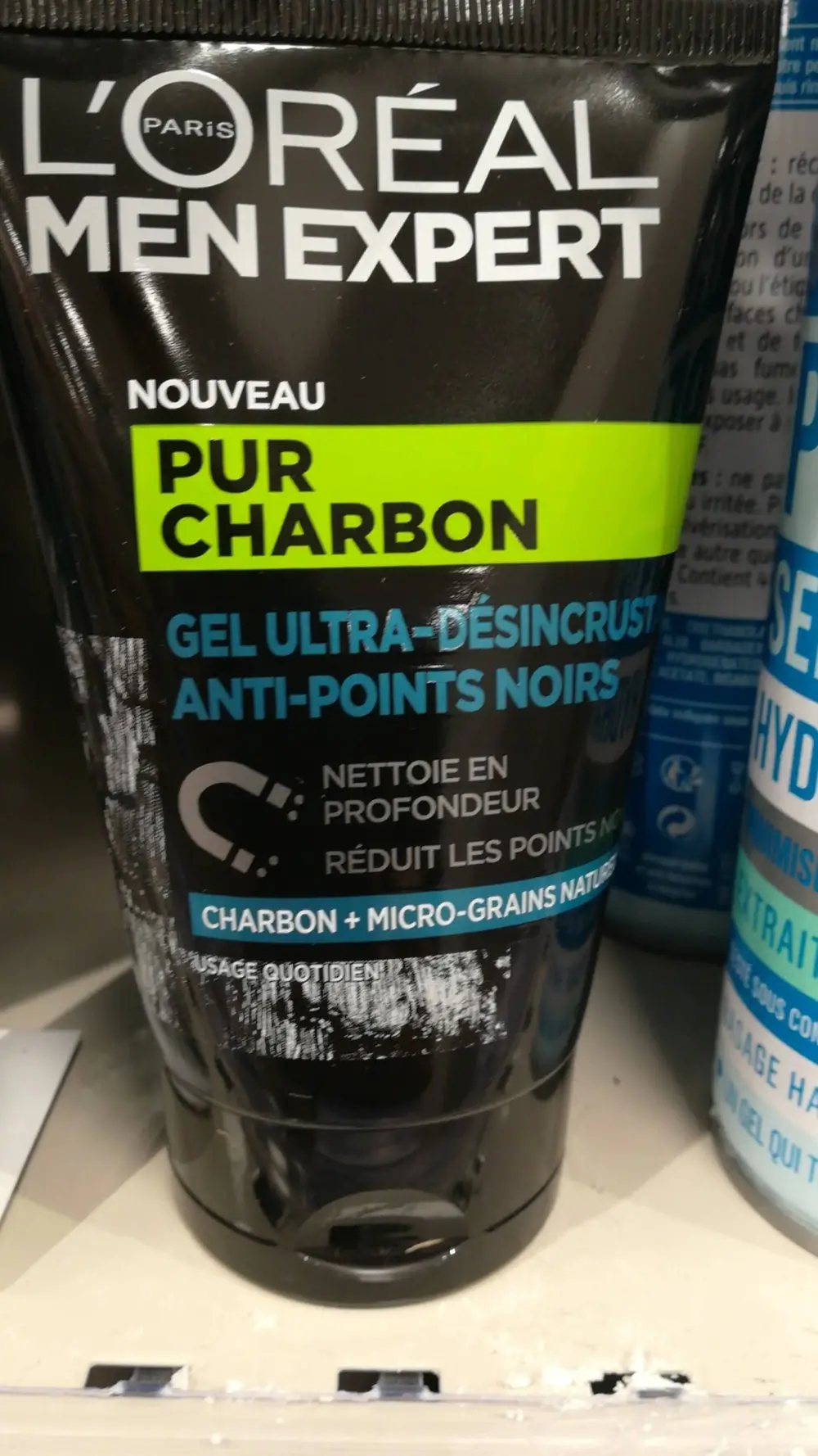 L'ORÉAL MEN EXPERT - Pur charbon - Gel ultra-désincrustant anti-points noirs