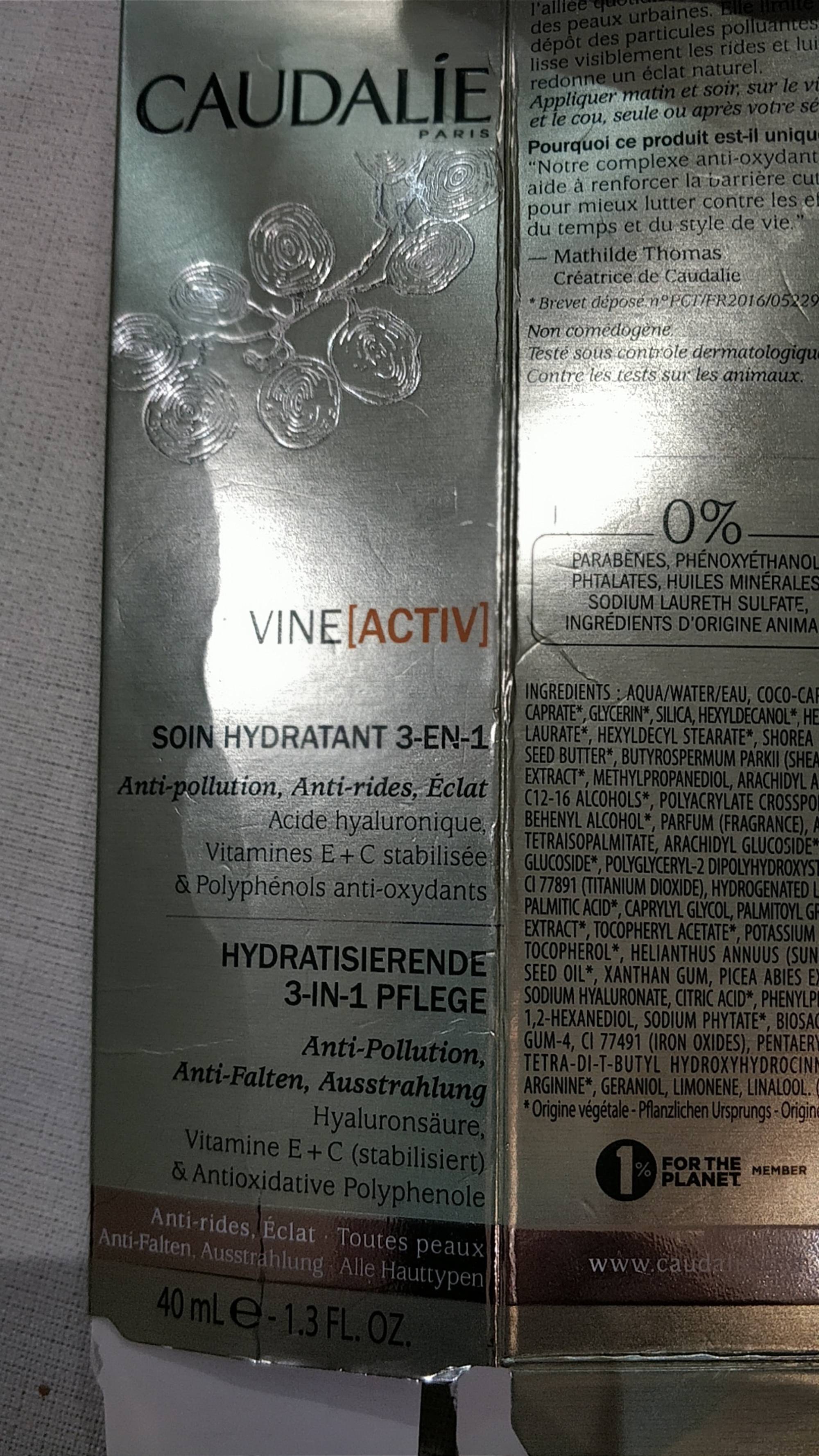 CAUDALIE - Vine activ - Soin hydratant 3-en-1