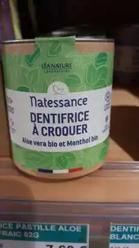 NATESSANCE - Dentifrice à croquer - Aloe vera bio et Menthol biol