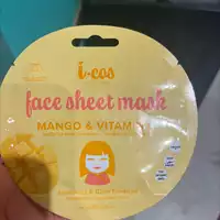I-COS - Mangue et Vitamine C - Feuille de masque visage