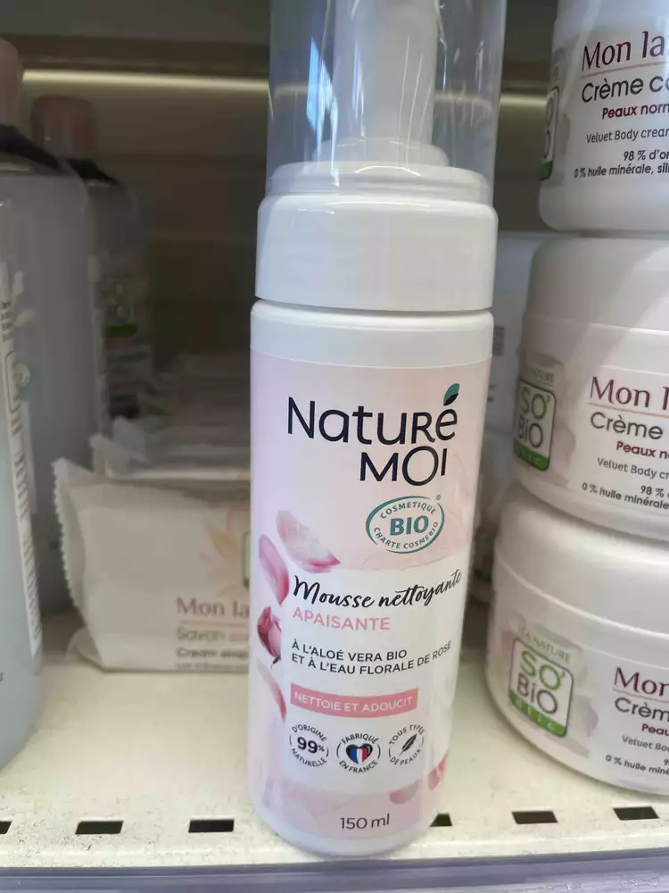 NATURÉ MOI - Aloe vera et eau florale de rose - Mousse nettoyante apaisante