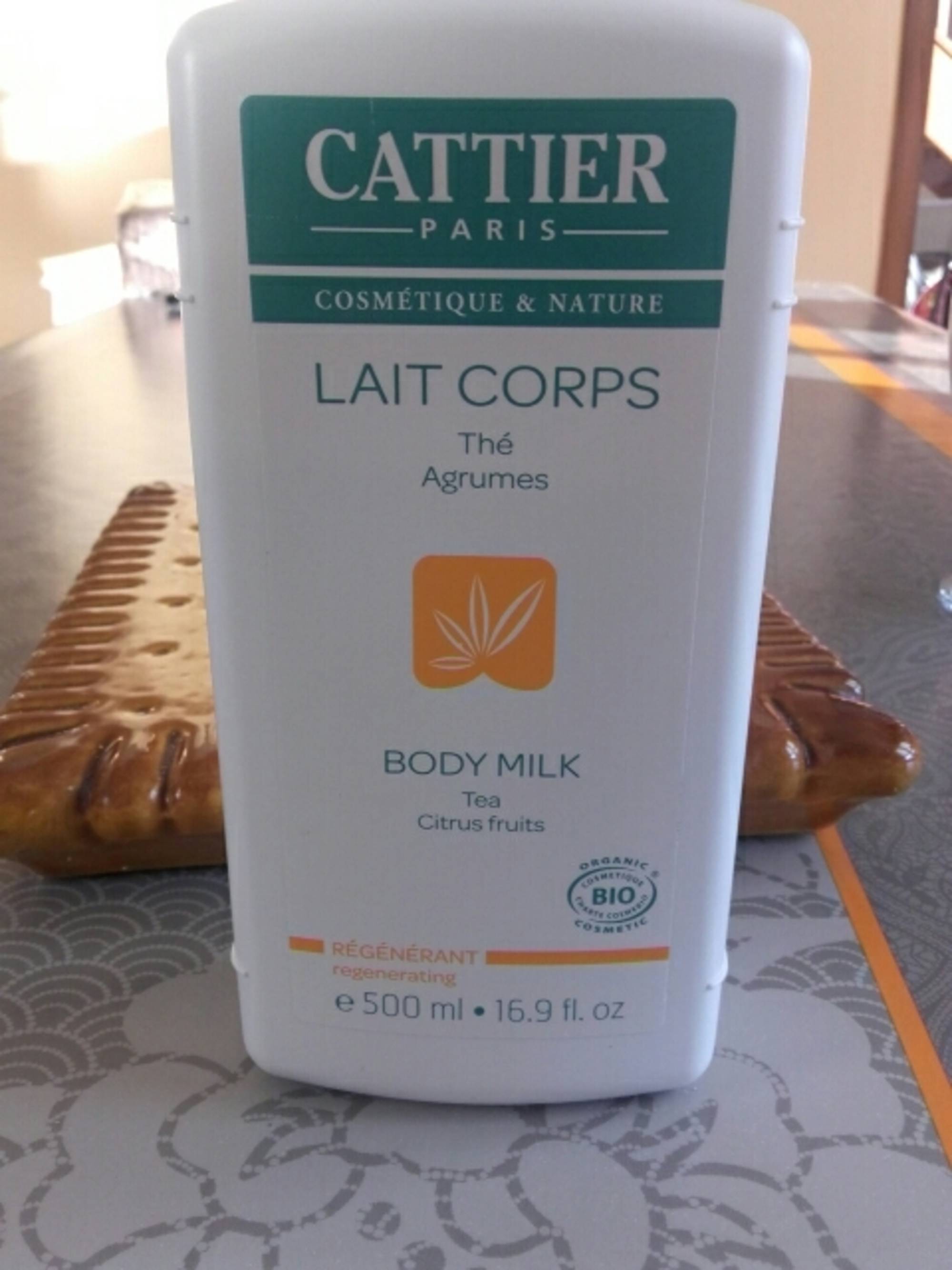 CATTIER - Lait corps régénérant thé agrumes bio