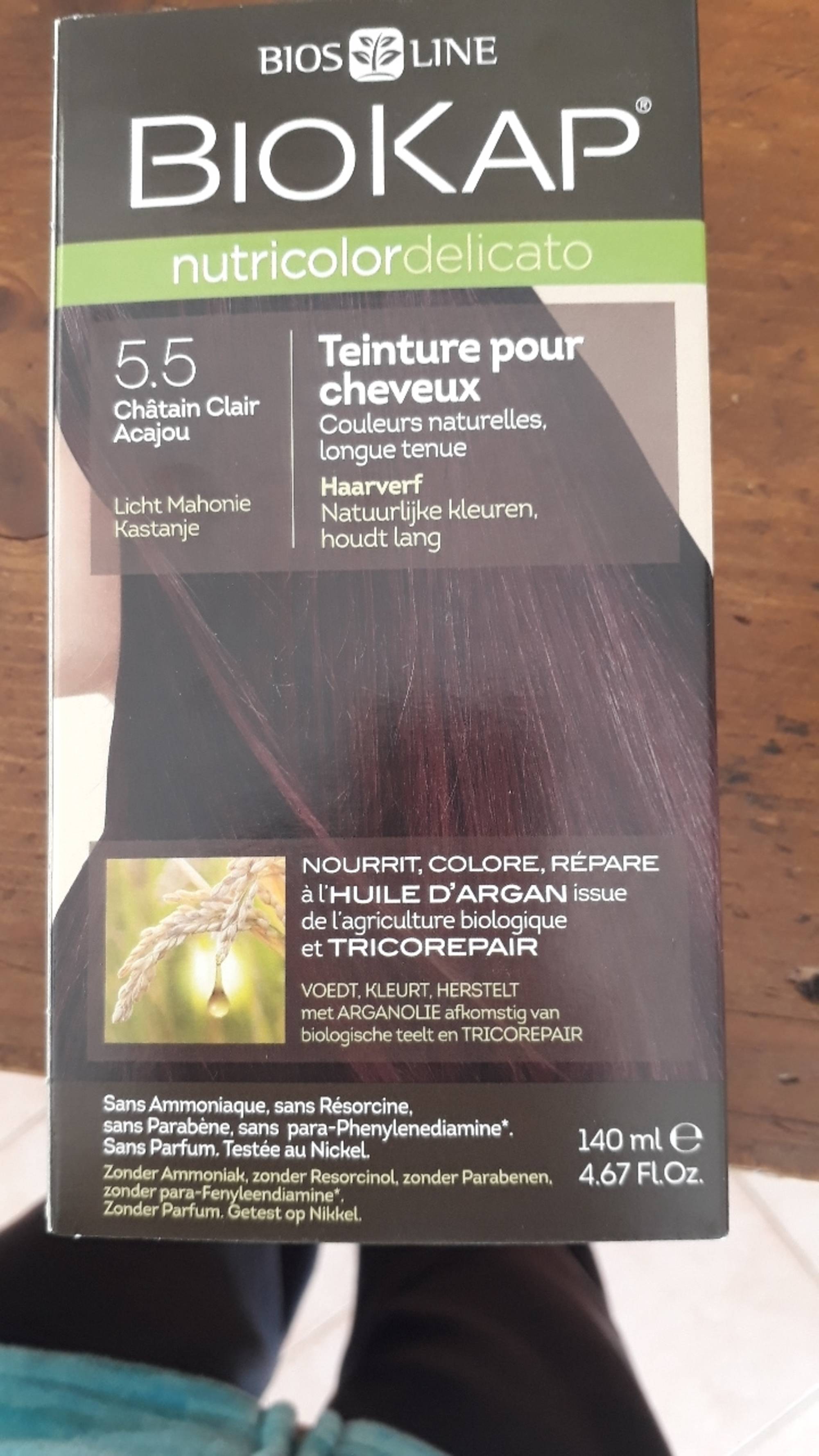 BIOKAP - Nutricolor delicato - Teinture pour cheveux 5.5 châtin clair acajou