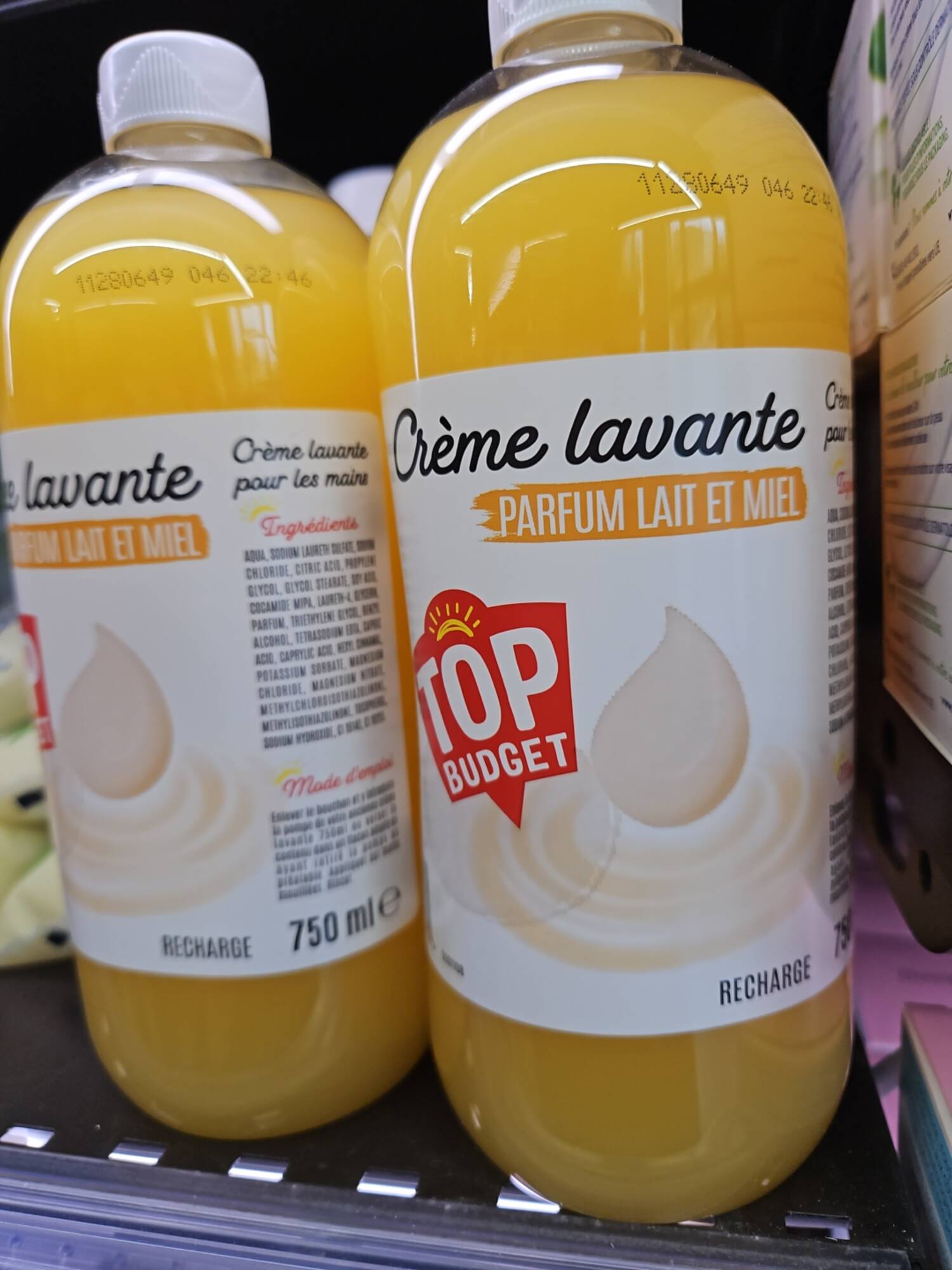 TOP BUDGET - Crème lavante parfum  lait et miel