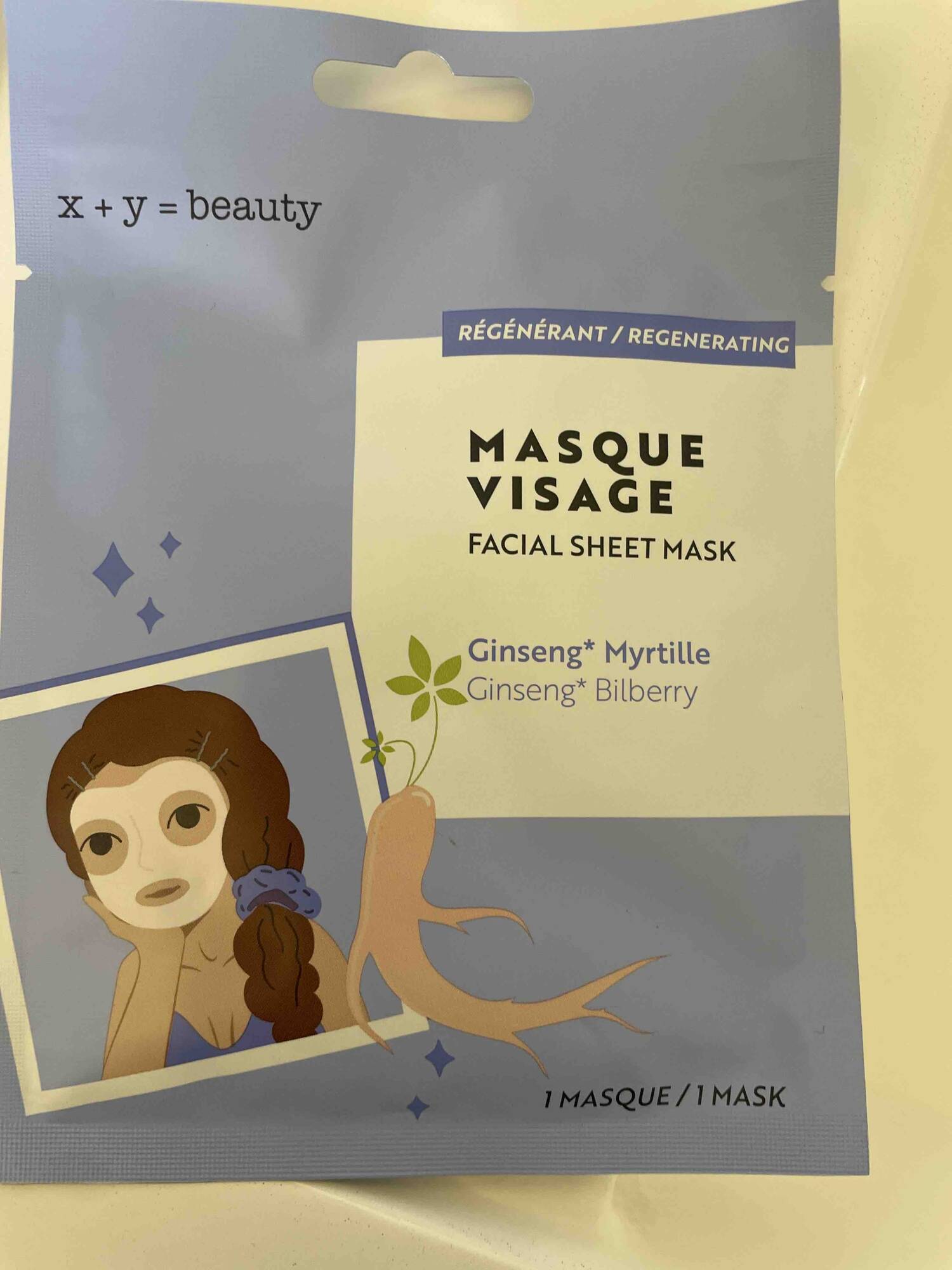 X+Y=BEAUTY - Ginseng myrtille - Masque visage