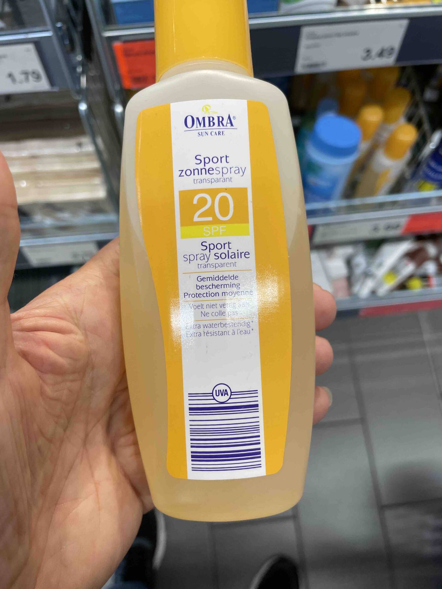 OMBRA - Sport spray solaire transparent SPF 20 