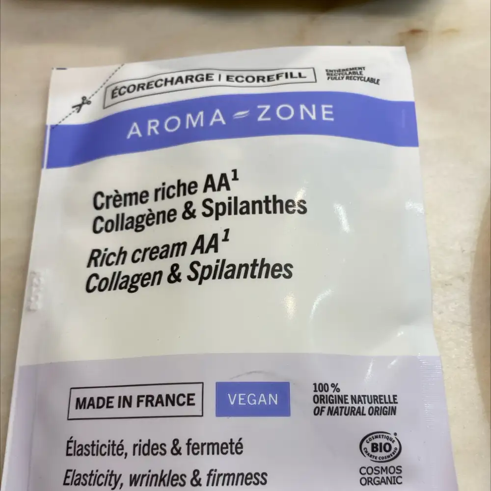AROMA-ZONE - Crème riche AA1 collagène & spilanthes