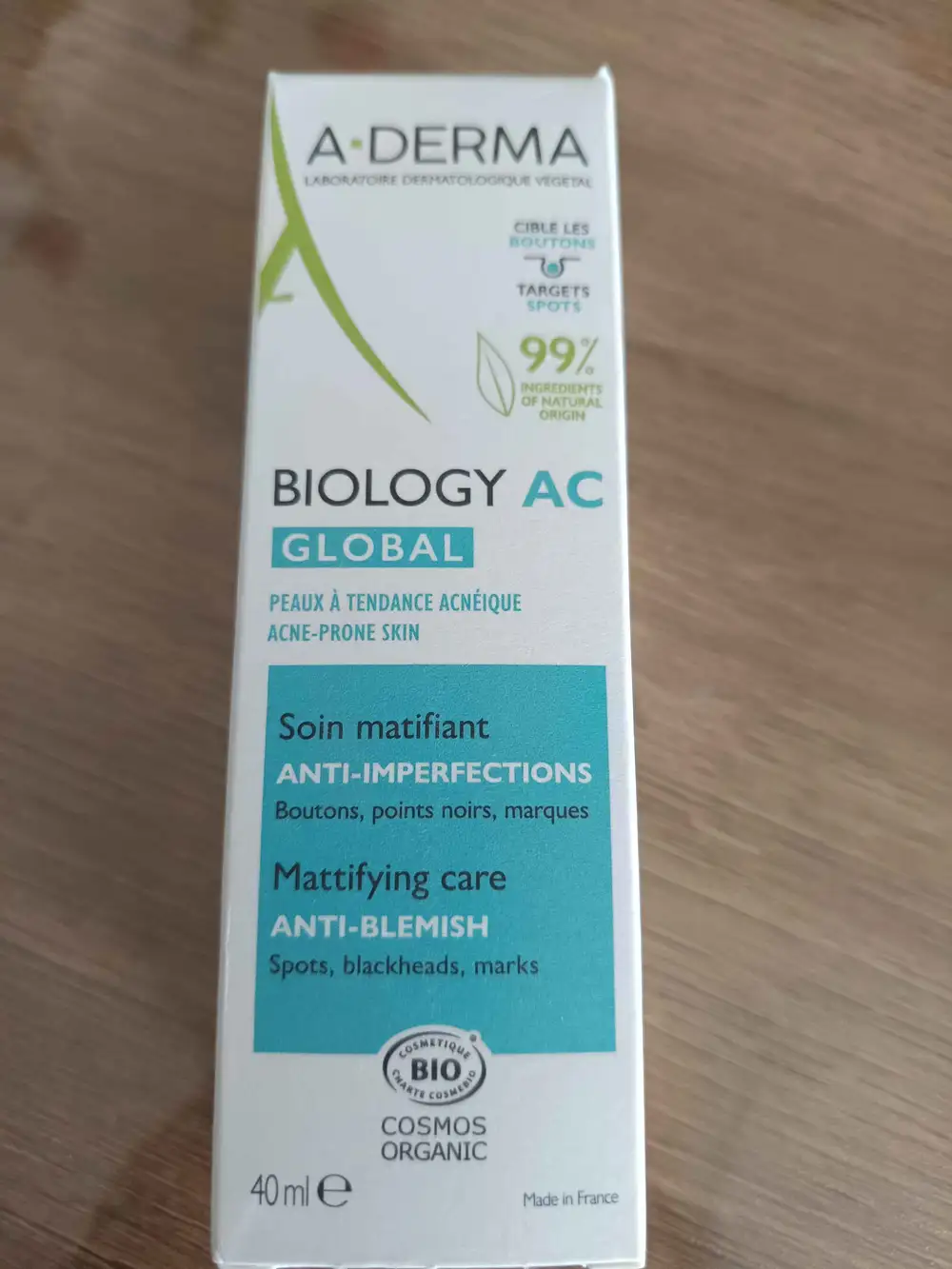 A-DERMA - Biology AC global - Soin matifiant anti-imperfections