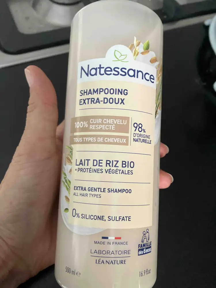 NATESSANCE - Shampooing extra-doux lait de riz bio