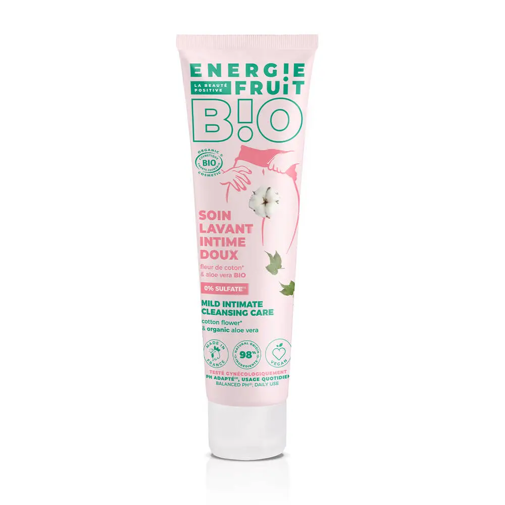 ENERGIE FRUIT - SOIN LAVANT INTIME DOUX CERTIFIE BIO PAR ECOCERT - FLEUR DE COTON & ALOE VERA BIO