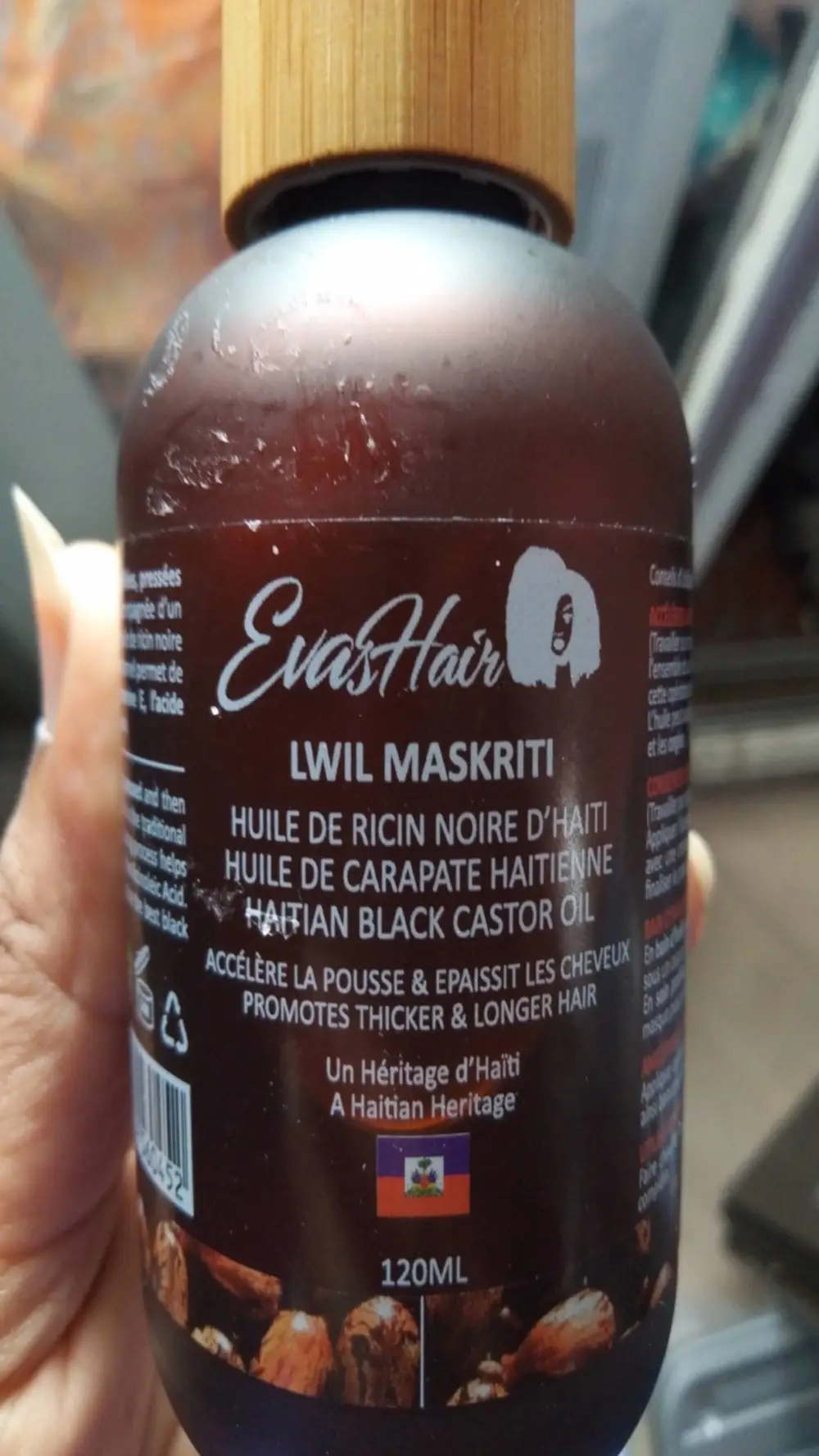 EVAS HAIR - Lwil Maskriti - Huile de ricin noire d'Haiti