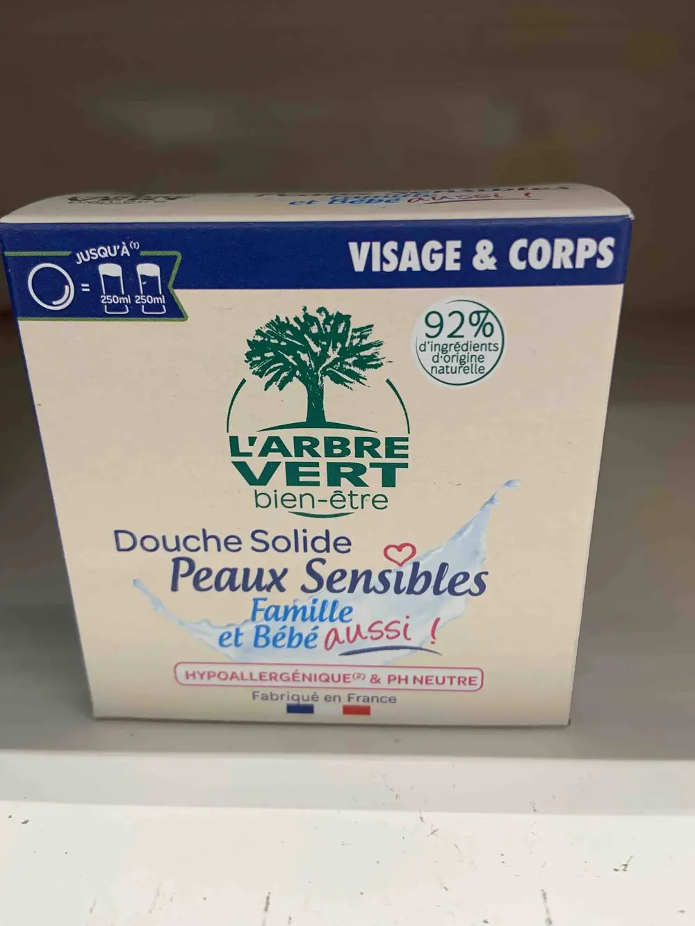 L'ARBRE VERT - Douche solide - Peaux sensibles famille et bébé