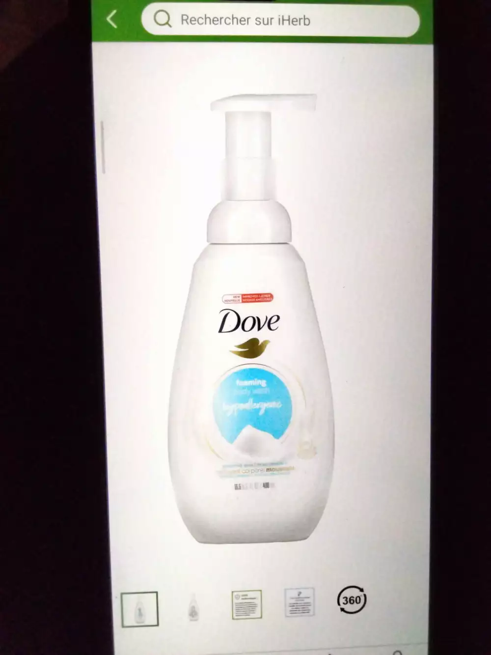 DOVE - Foaming body wash hypoallergenic