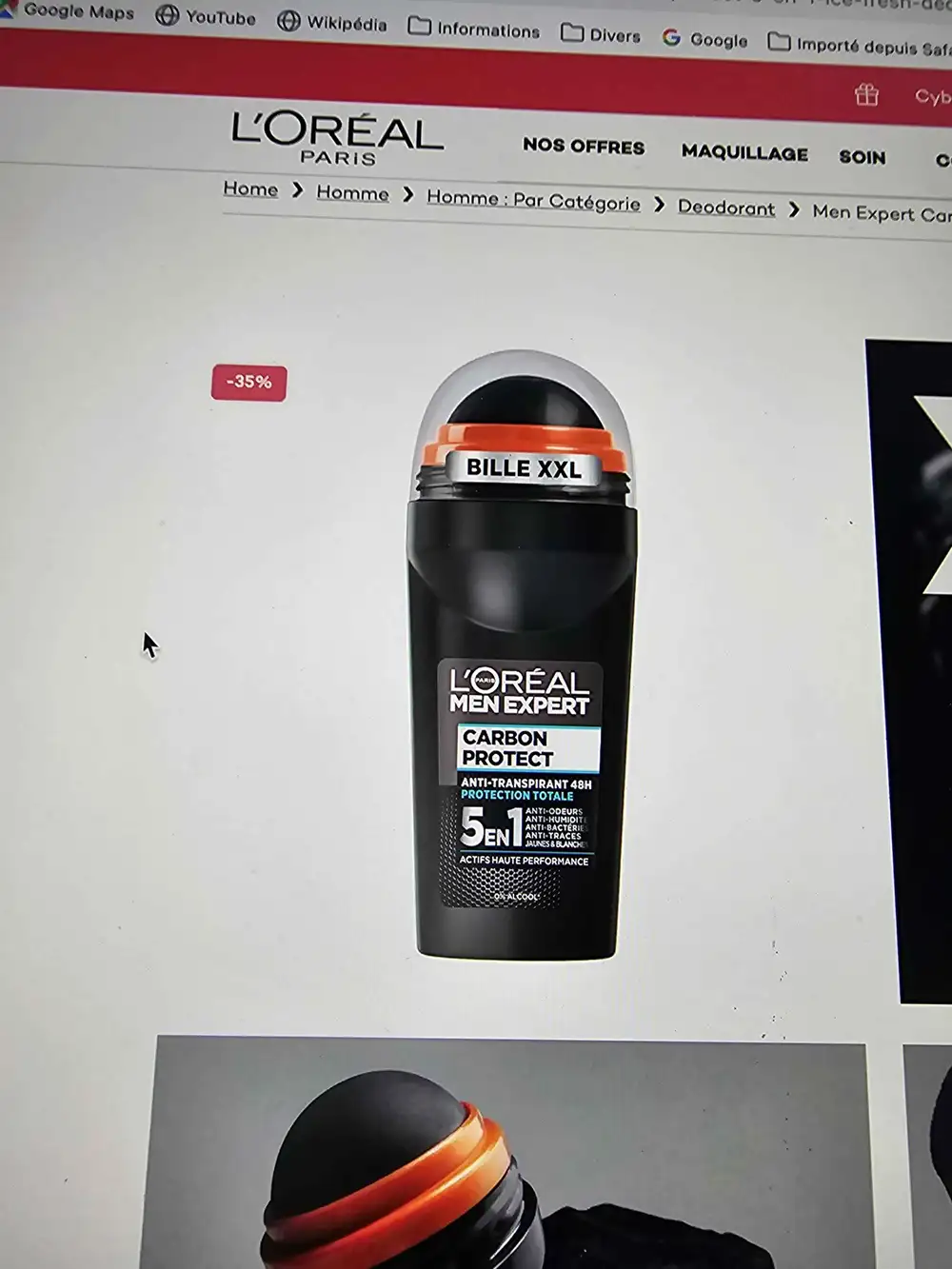 L'ORÉAL PARIS - Men expert carbon protect 5-en1 - Anti-transpirant 48h