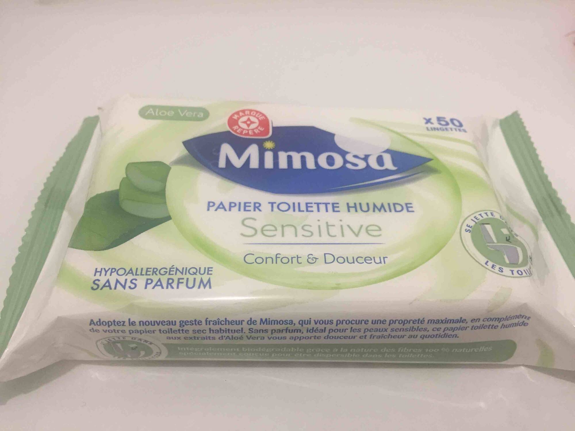 Papier Toilette Humide Sensitive - Mimosa - Leclerc Marque Repère