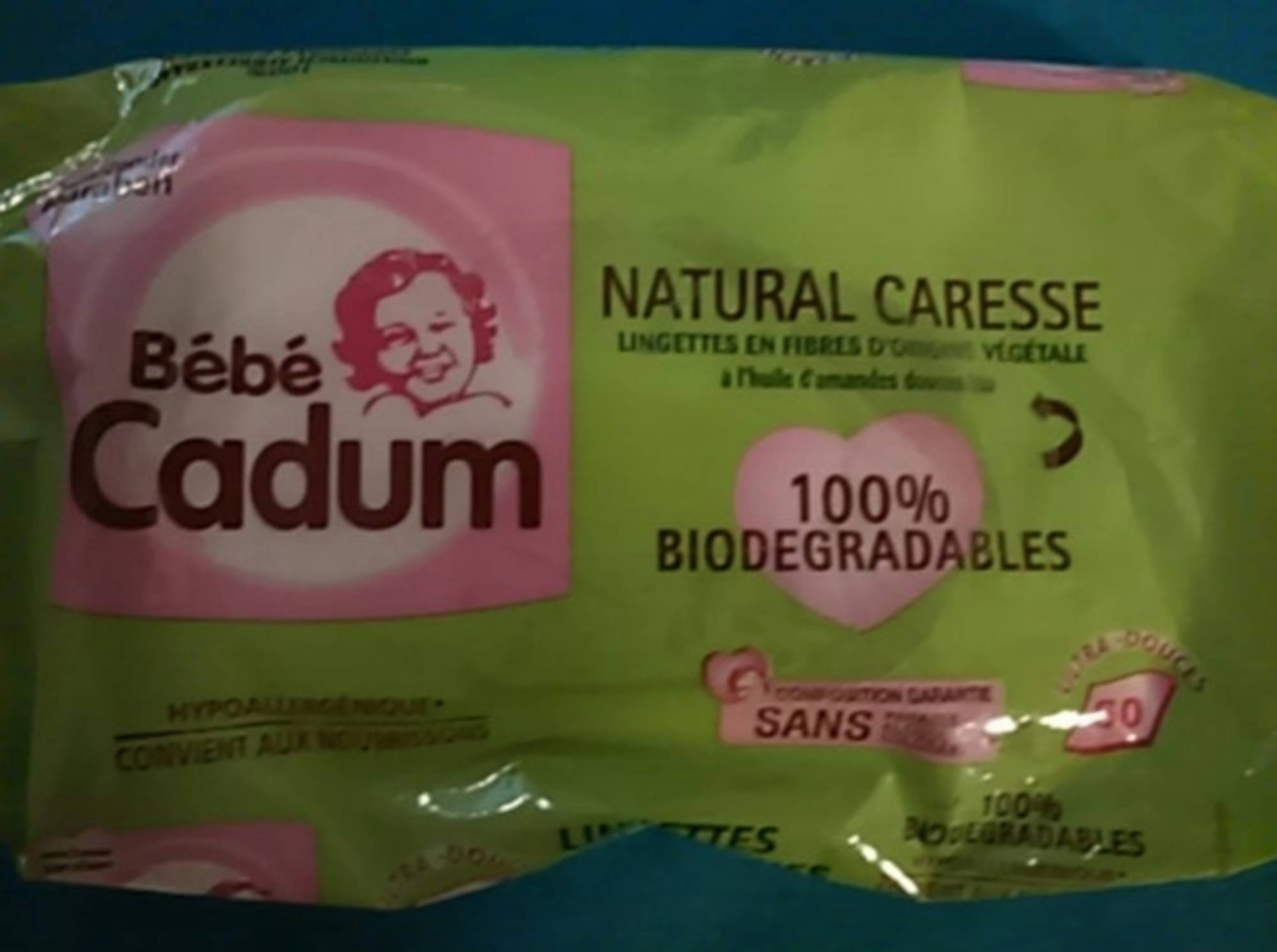 CADUM - Bébé - Natural caresse lingettes en fibres