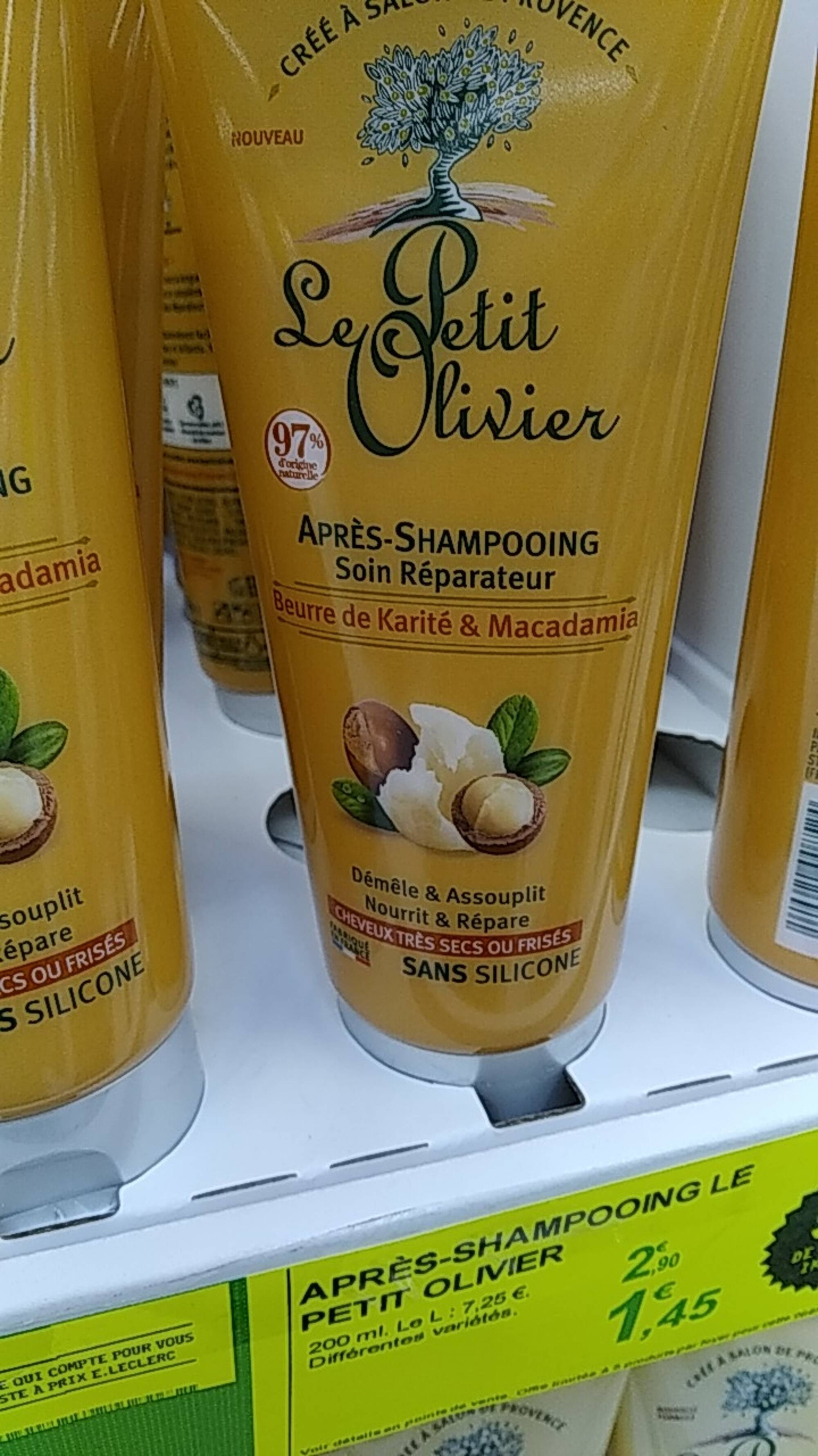 Après-Shampooing Soin Réparateur Le Petit Olivier, Beurre de