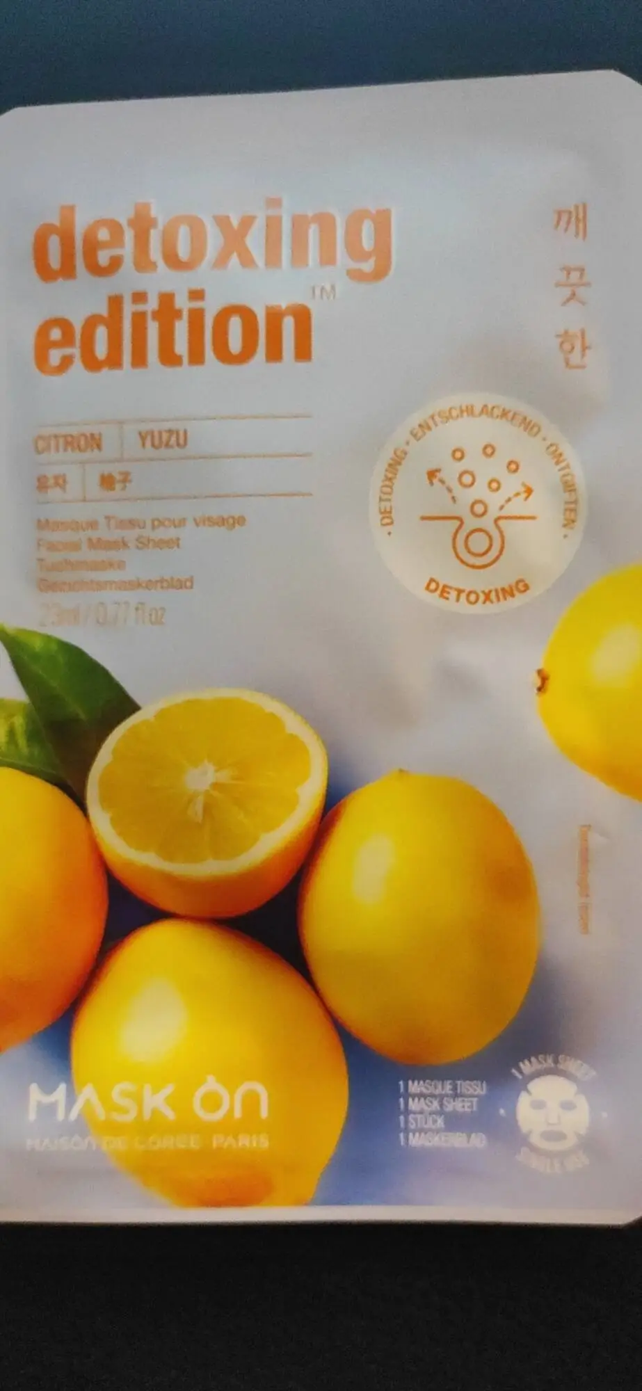 MAISON DE CORÉE - Detoxing edition - Masque tissu citron