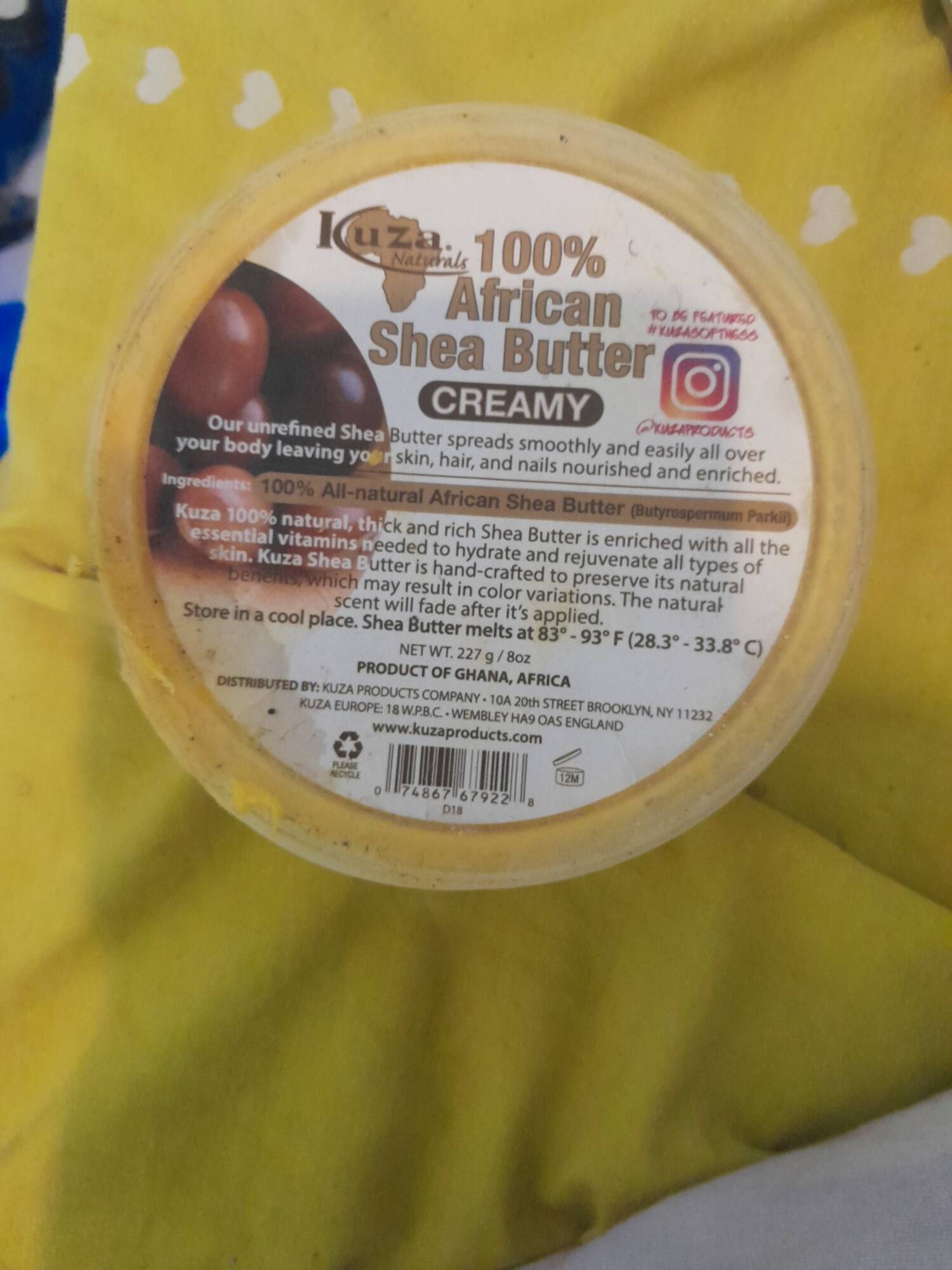 KUZA - 100% African shea butter - Creamy